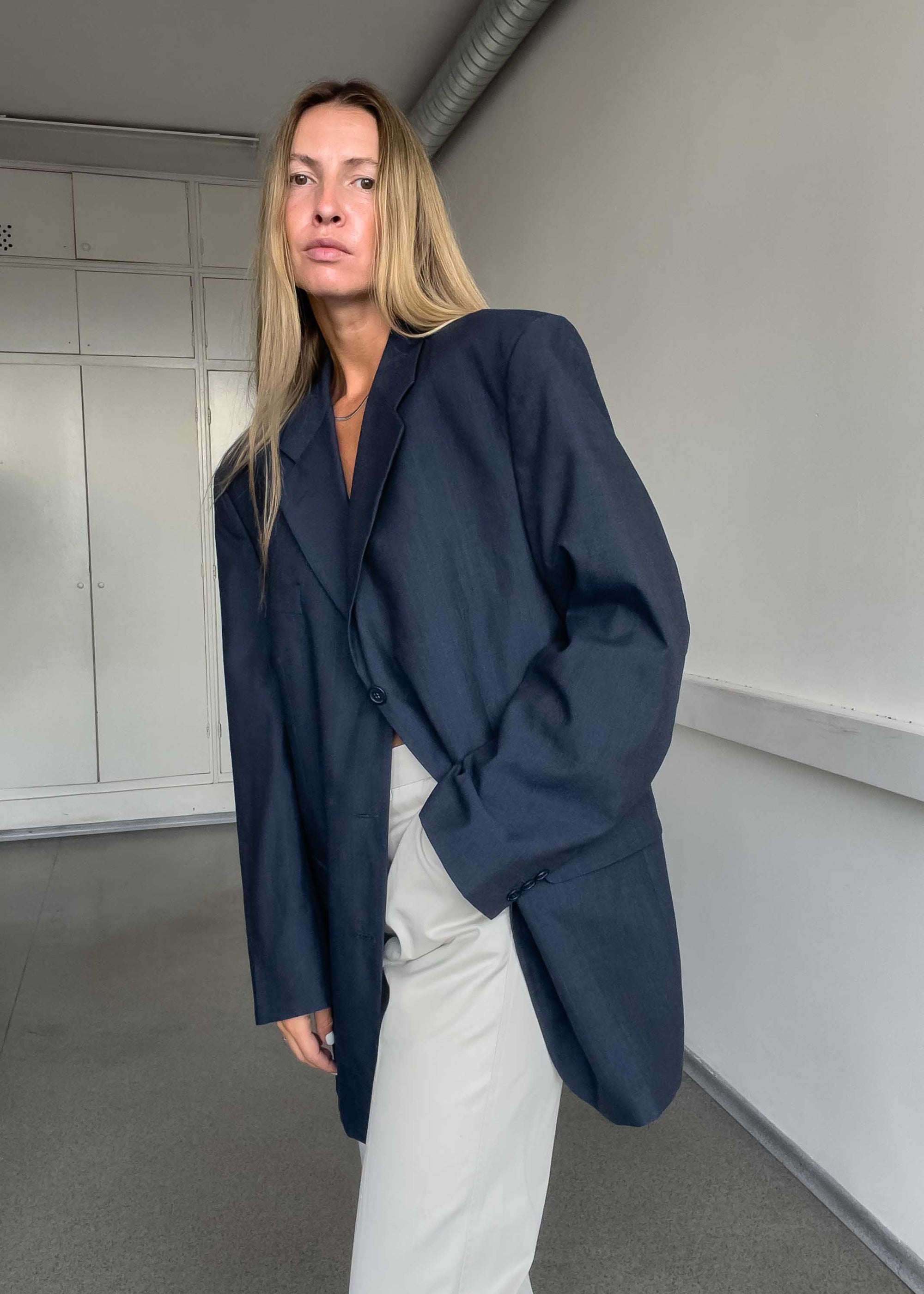 Vintage Blue Oversized Blazer