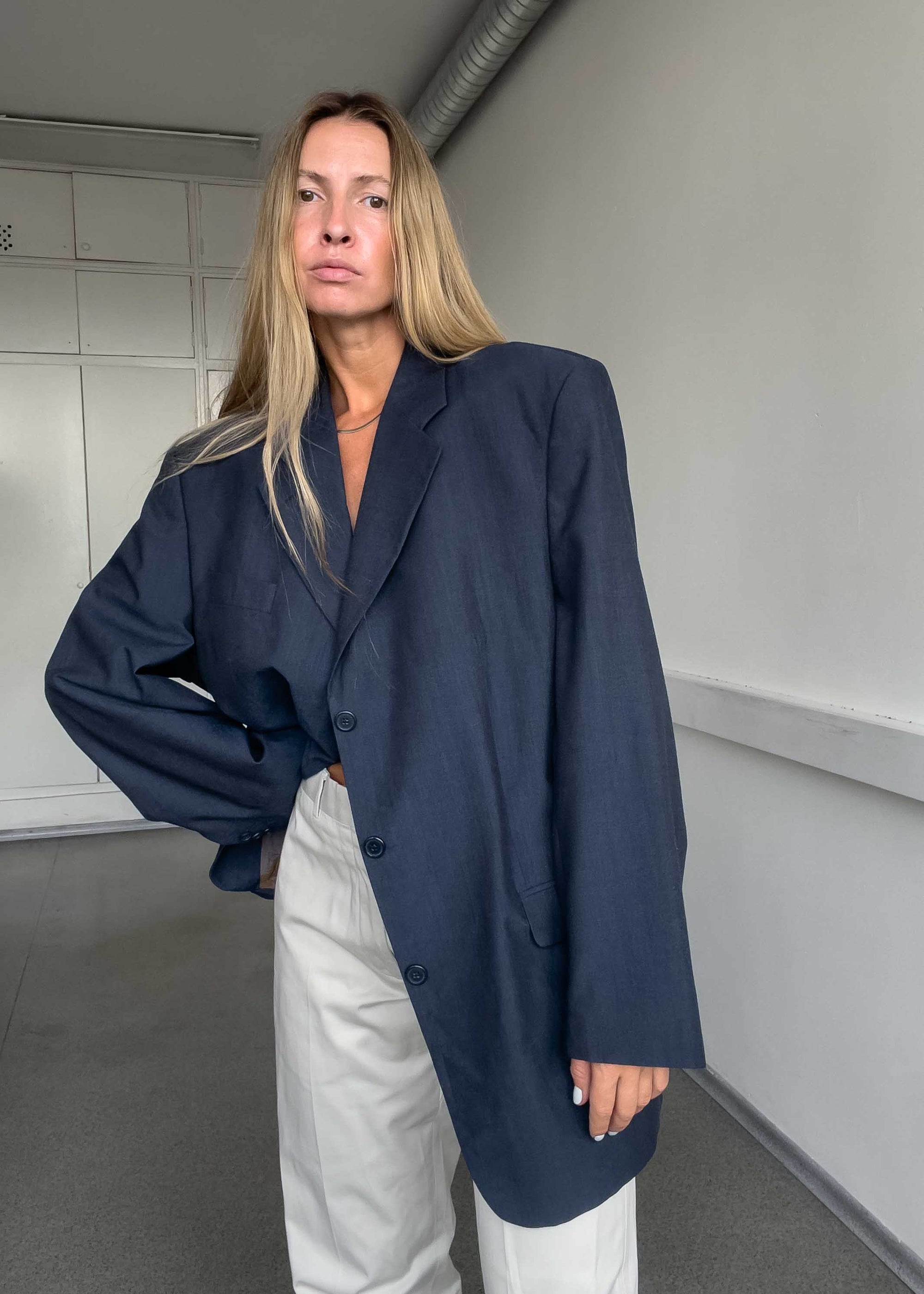 Vintage Blue Oversized Blazer