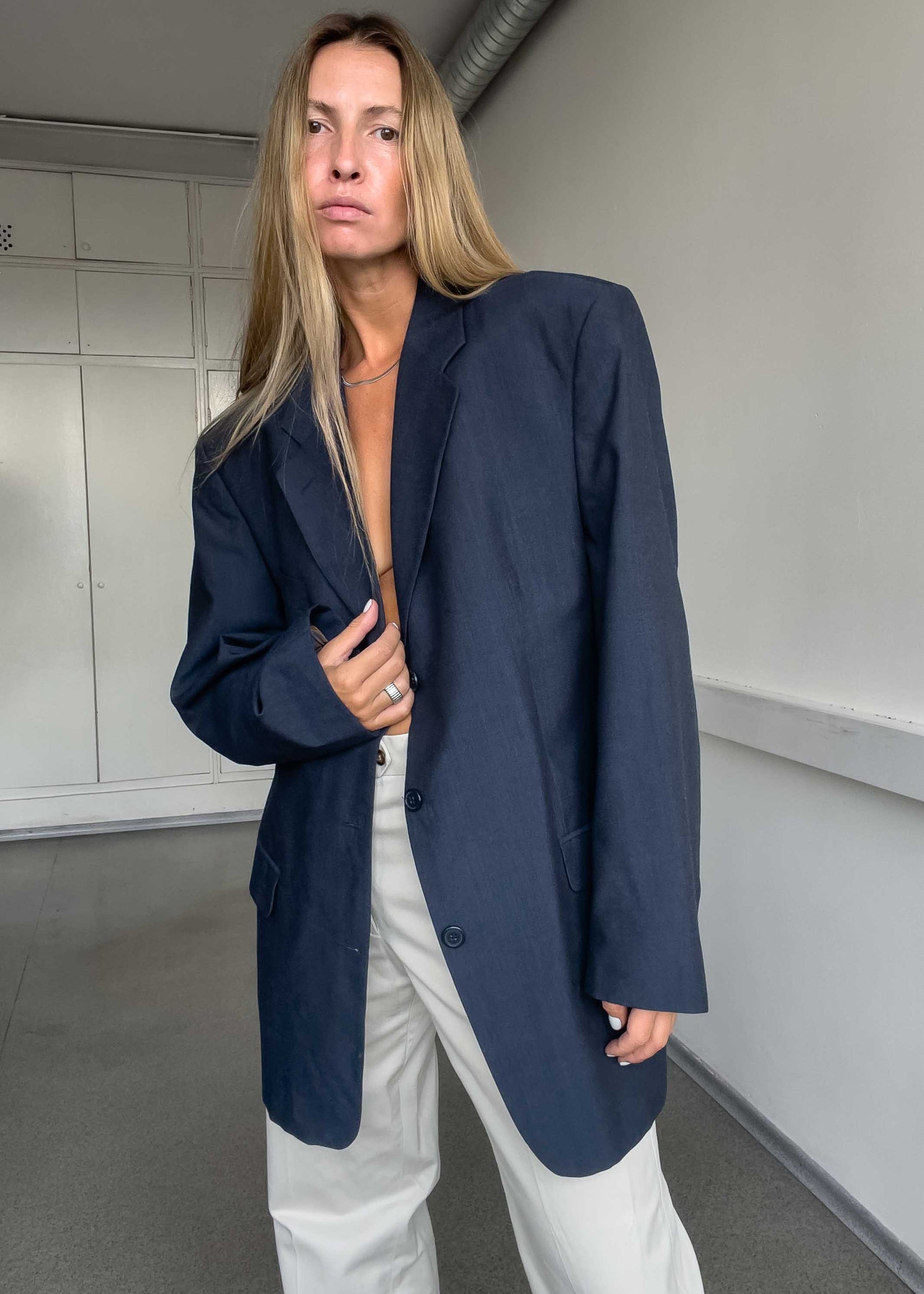 Vintage Blue Oversized Blazer