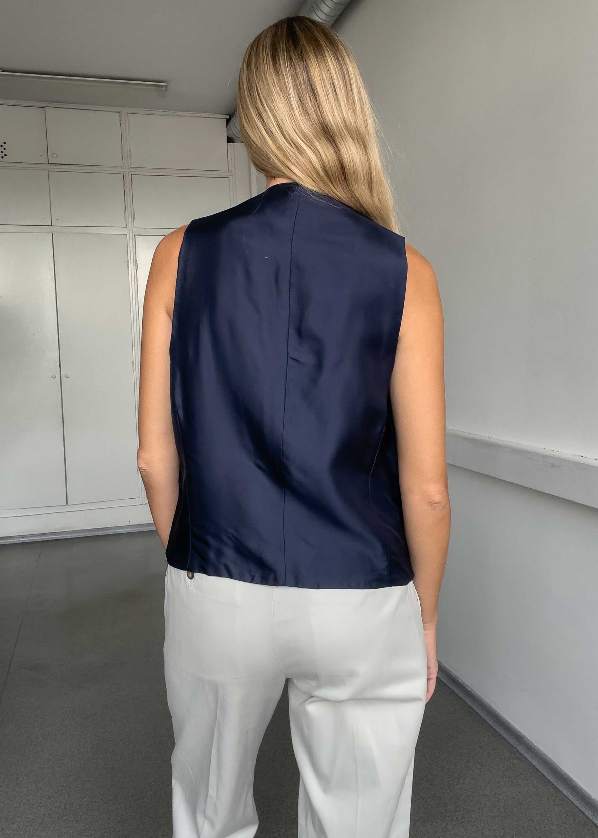 Vintage Blue Oversized Classy Vest