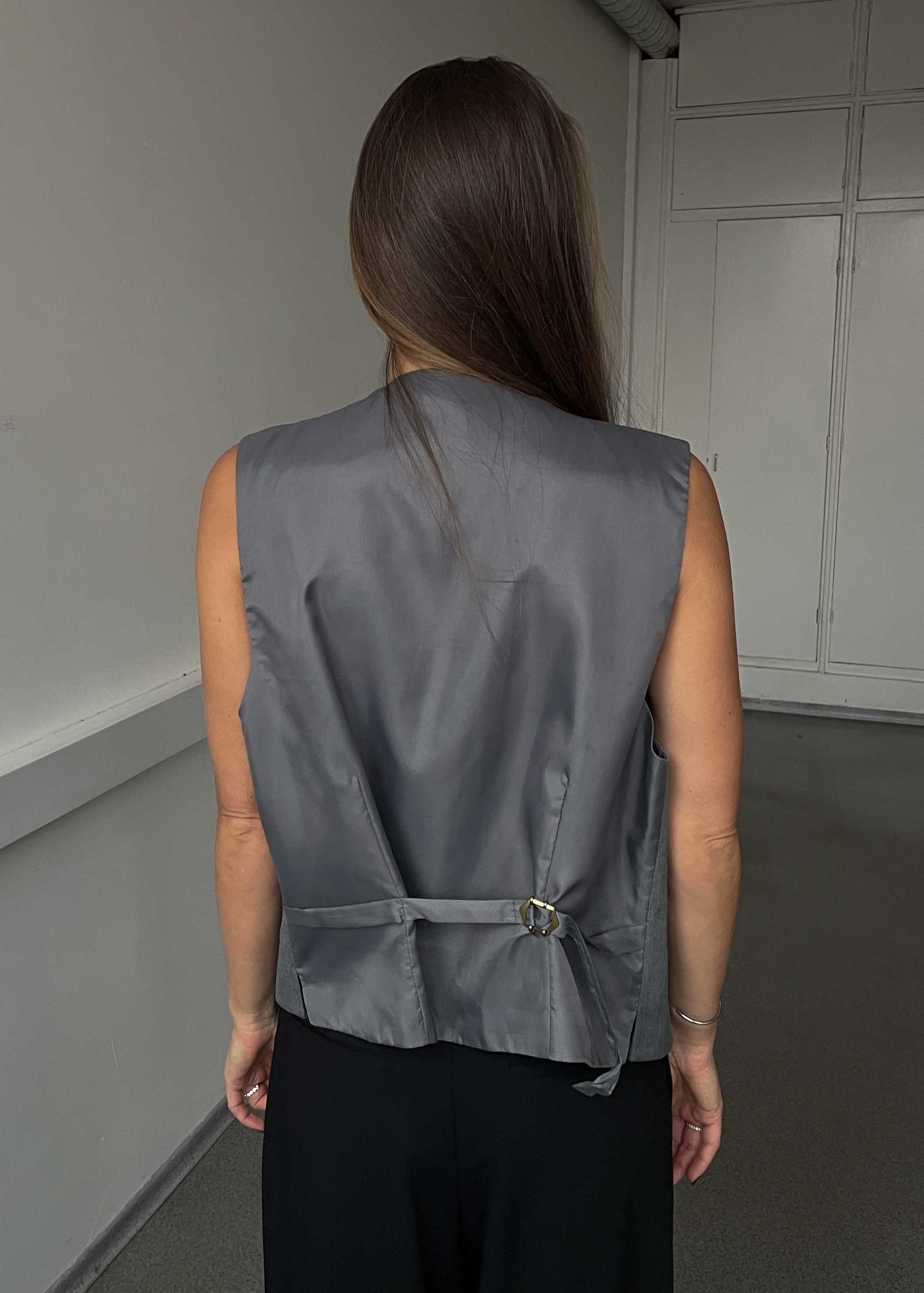 Vintage Grey Oversized Classy Festive Vest