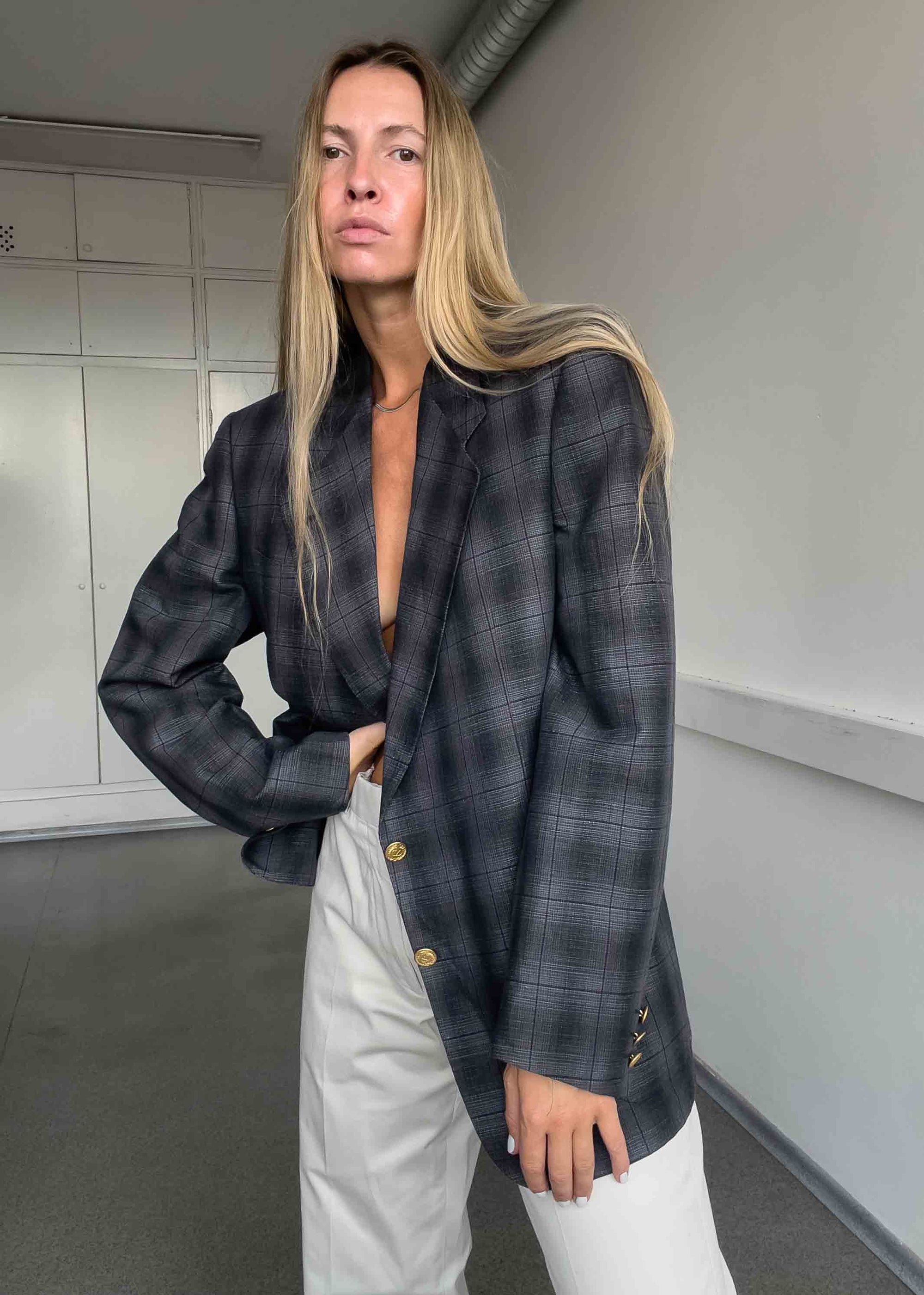 Vintage VALENTINO Grey Oversized Blazer