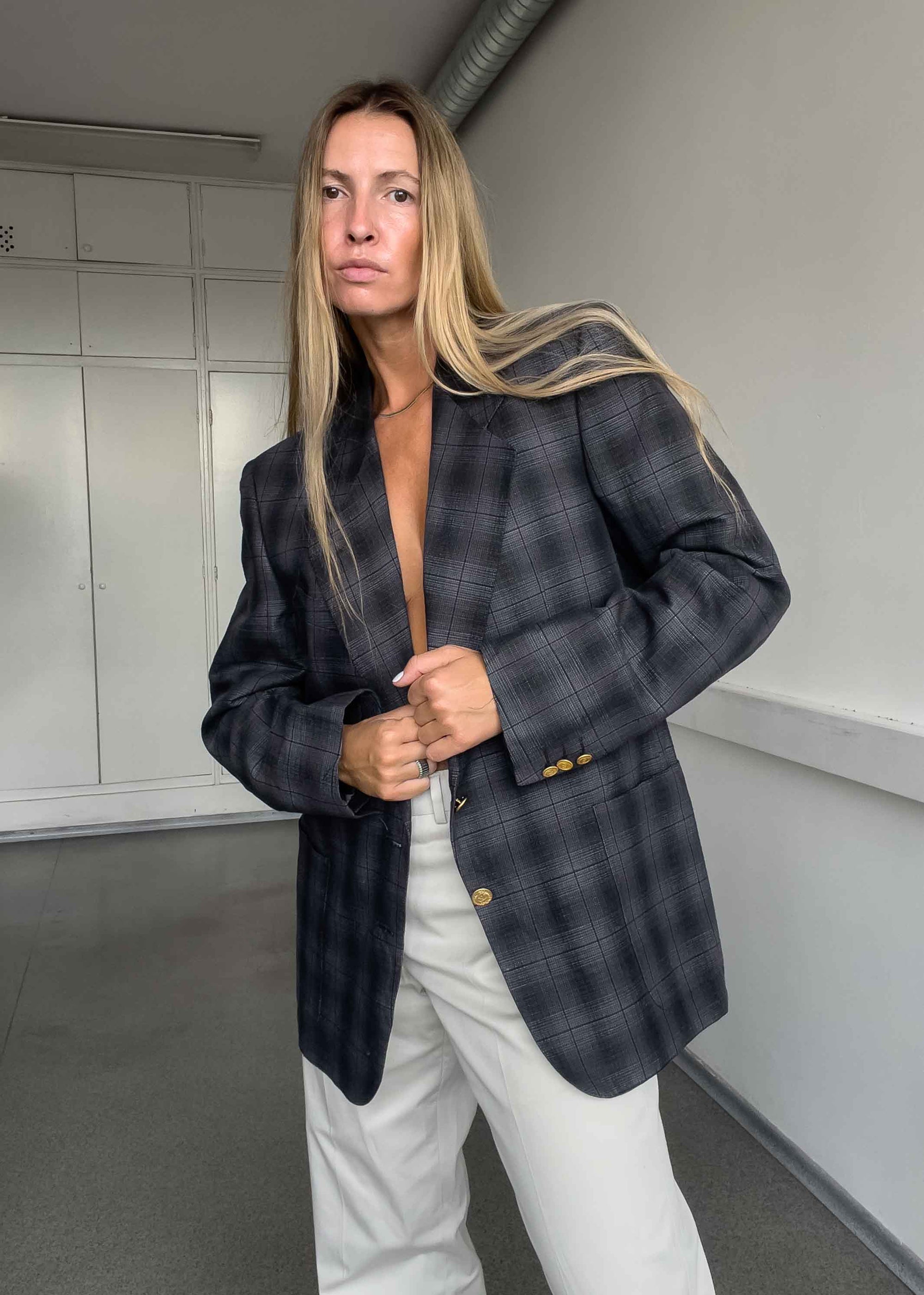 Vintage VALENTINO Grey Oversized Blazer