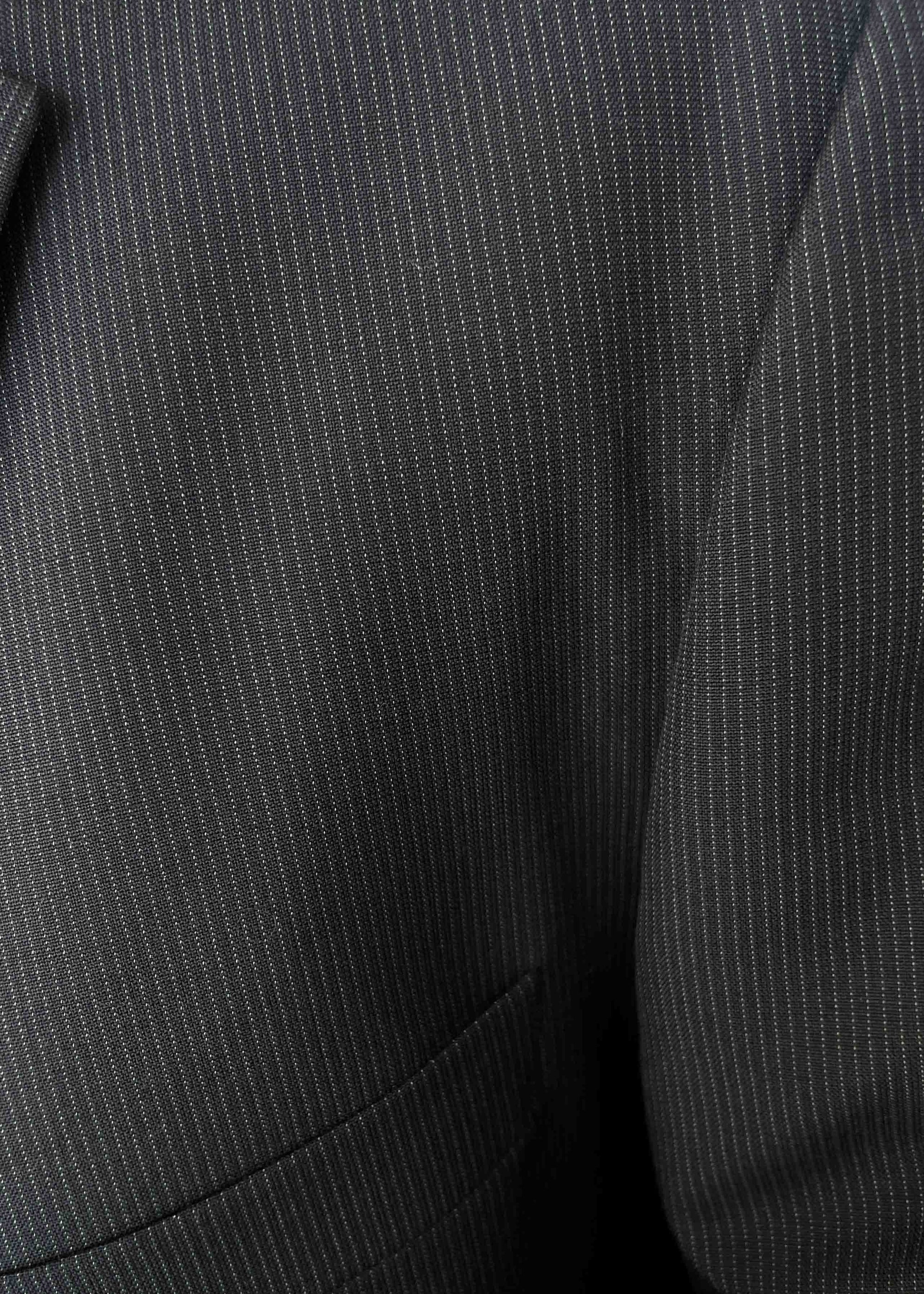 Vintage Dark Grey Striped Oversized Blazer by BATISTINI