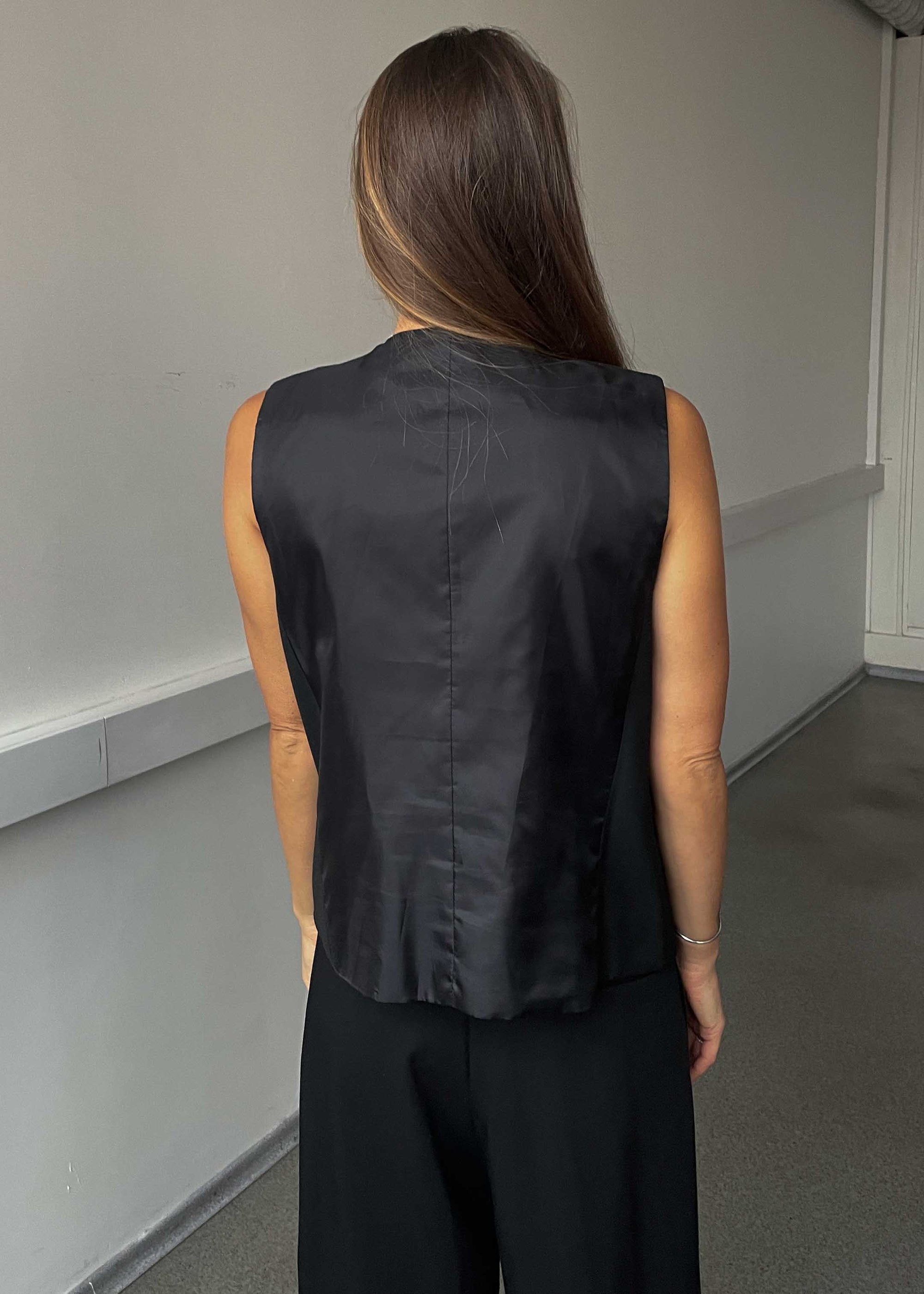 Vintage Black Oversized Festive Vest