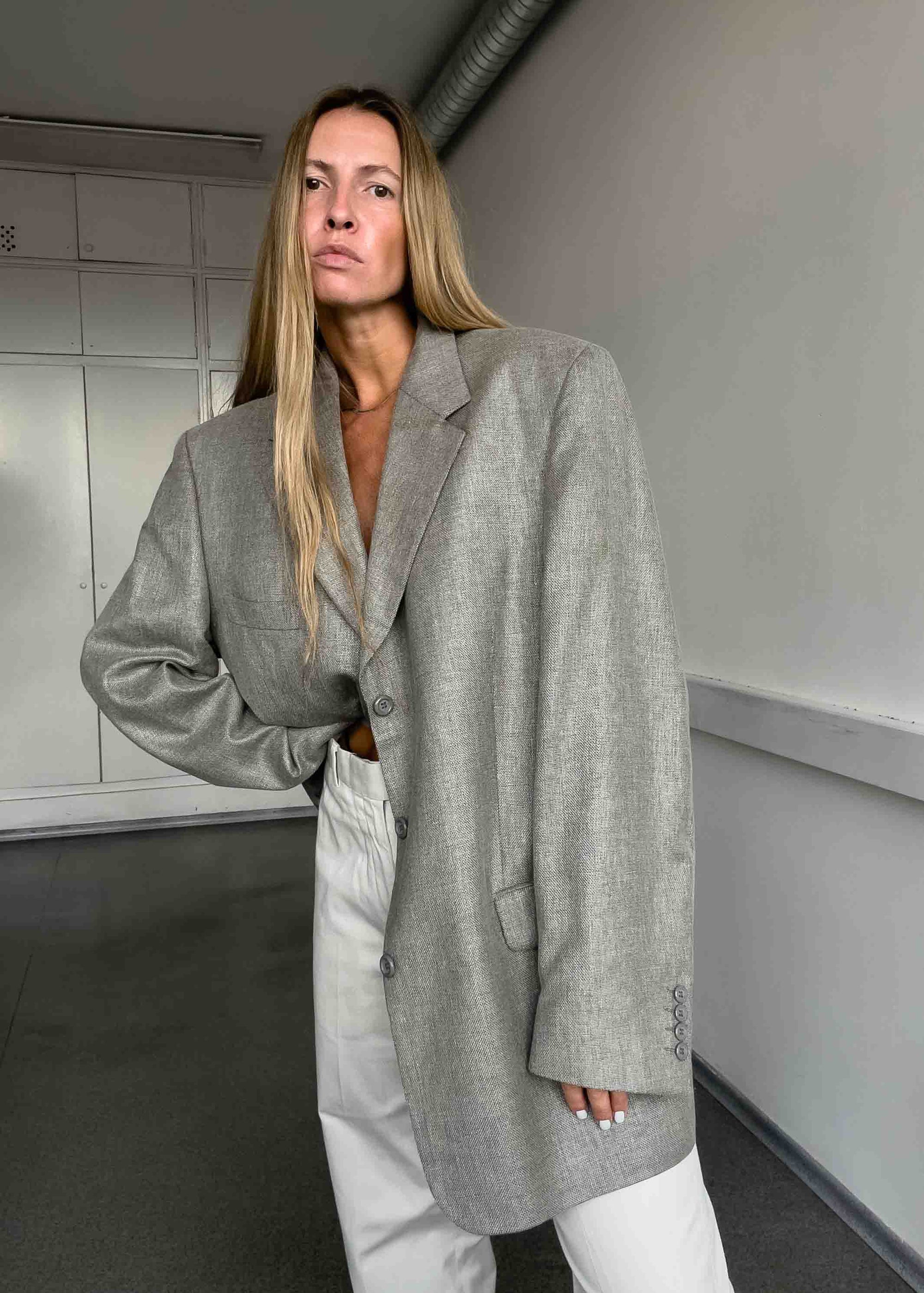 Vintage Grey Oversized Blazer