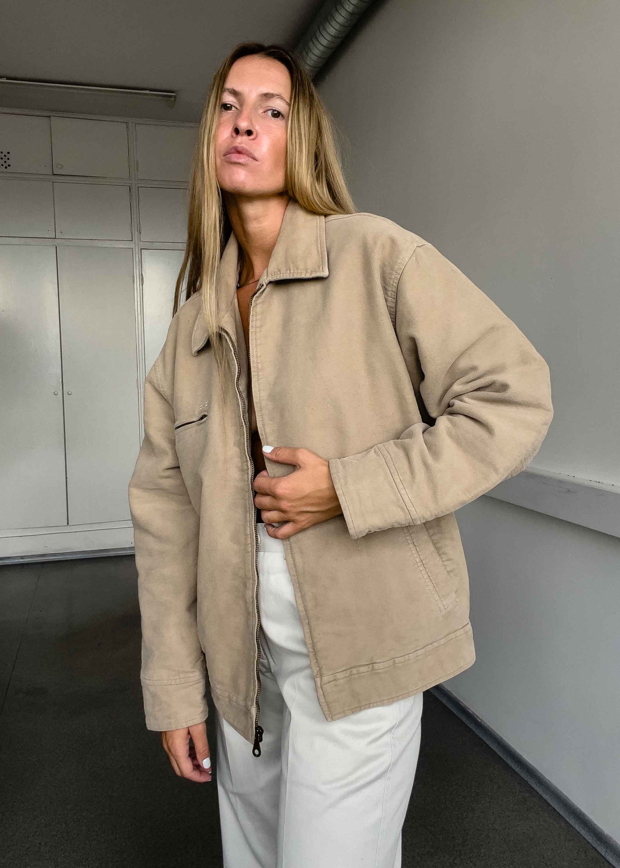 Vintage Beige Velvet Jacket