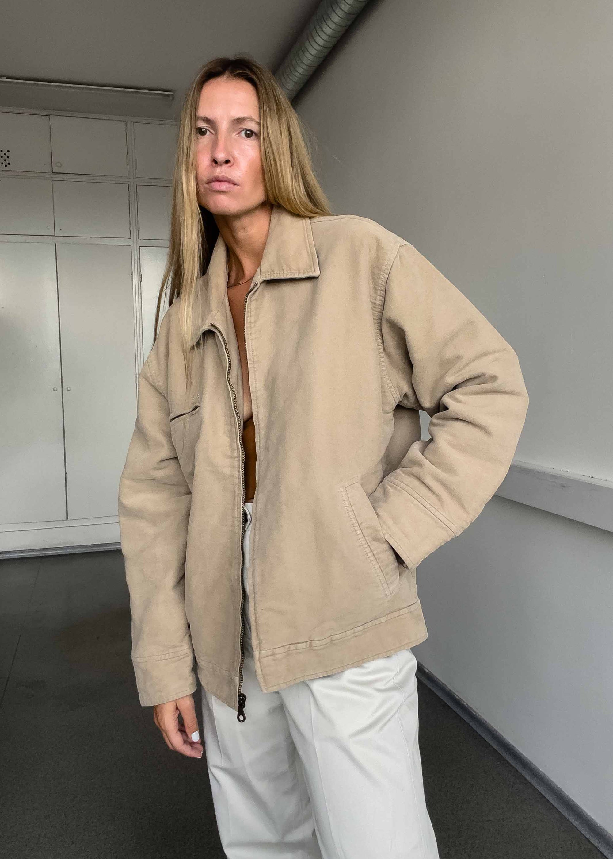 Vintage Beige Velvet Jacket