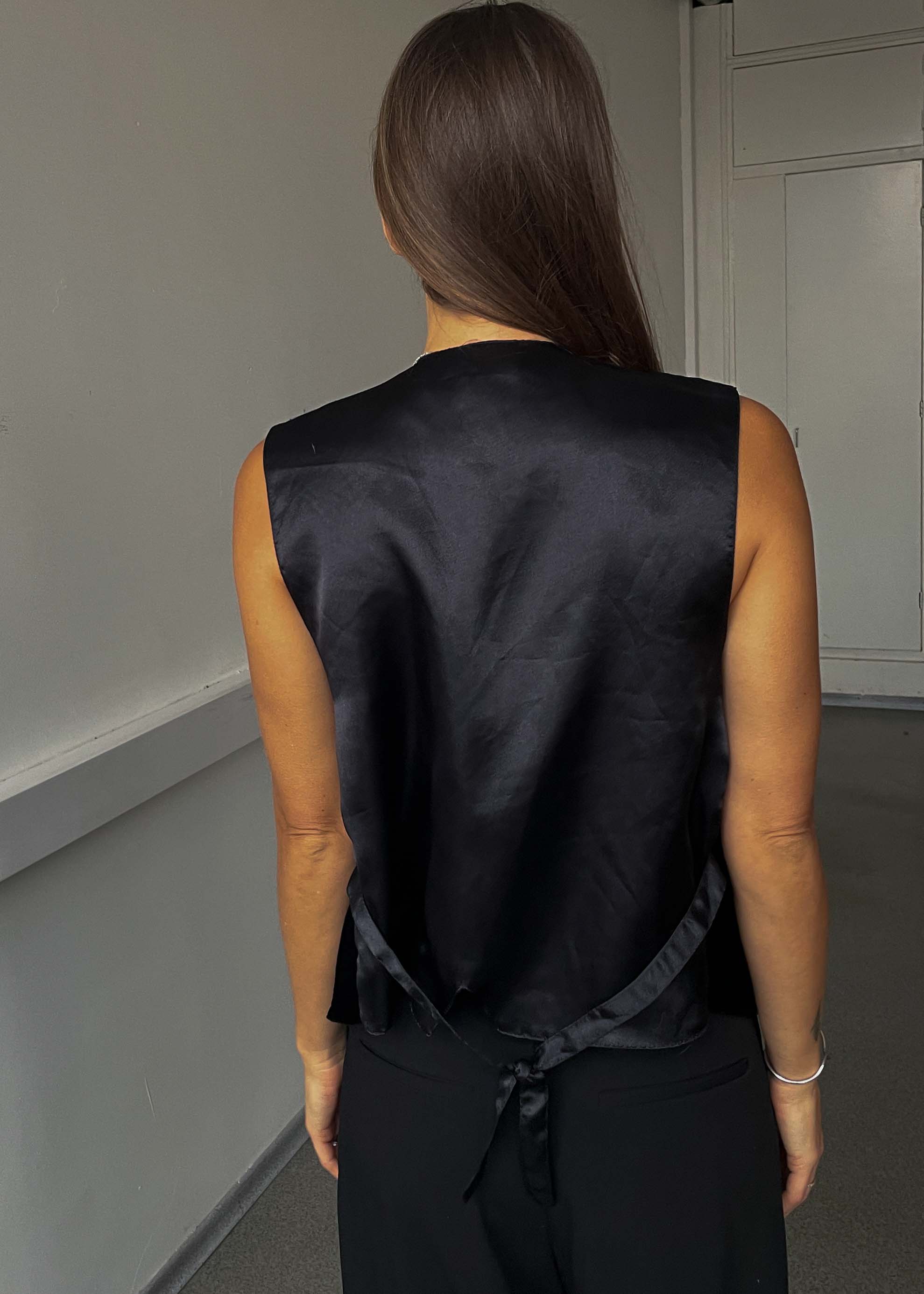 Vintage Black Velvet Embroided Festive Vest