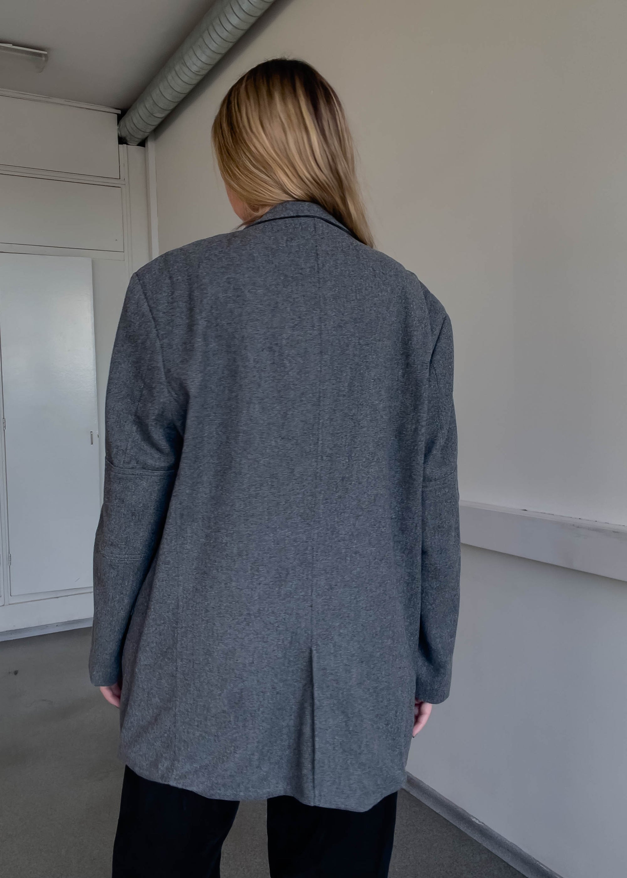 Vintage Grey Oversized Wool Jacket
