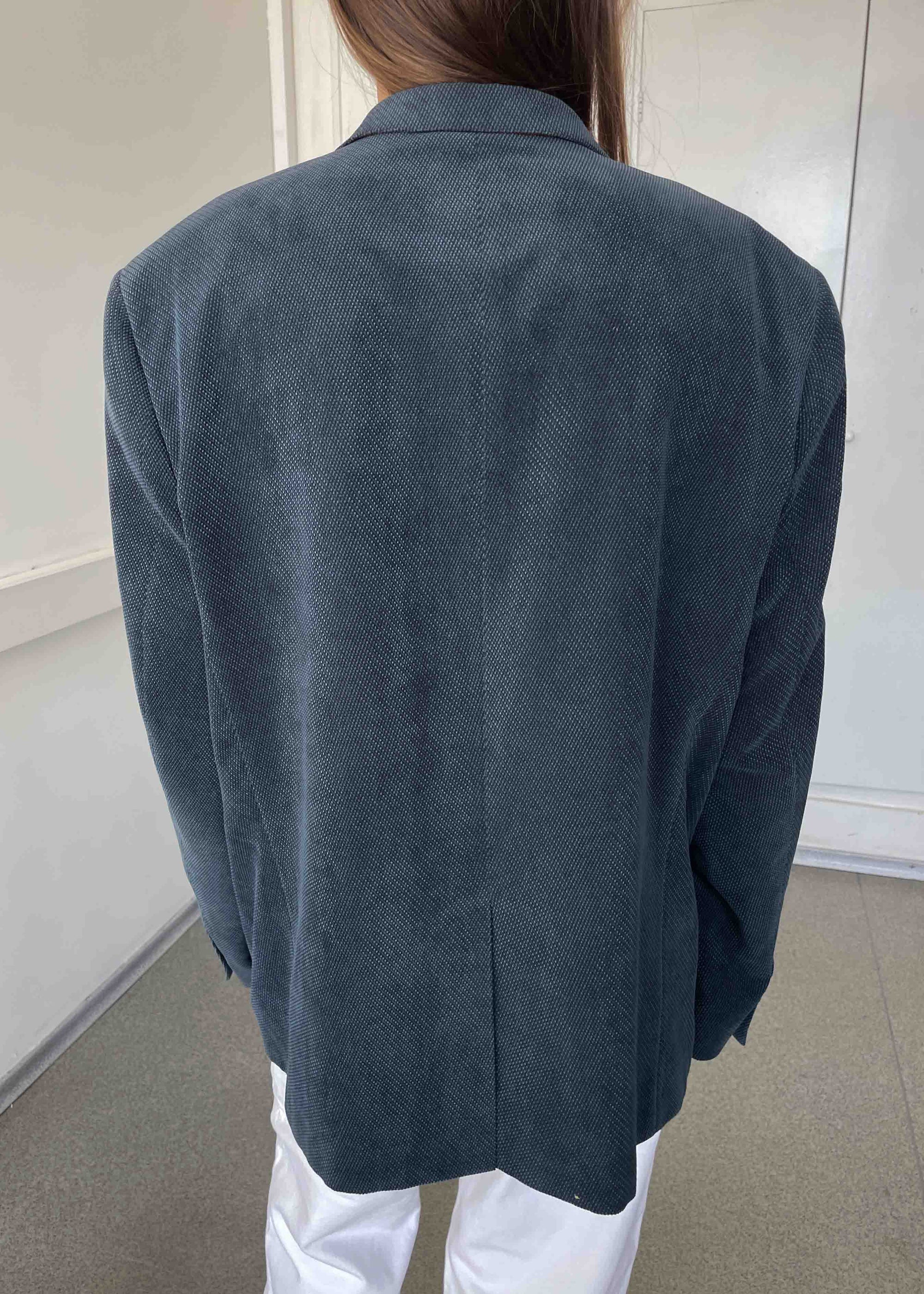 Vintage Blue Patterned Oversized Blazer