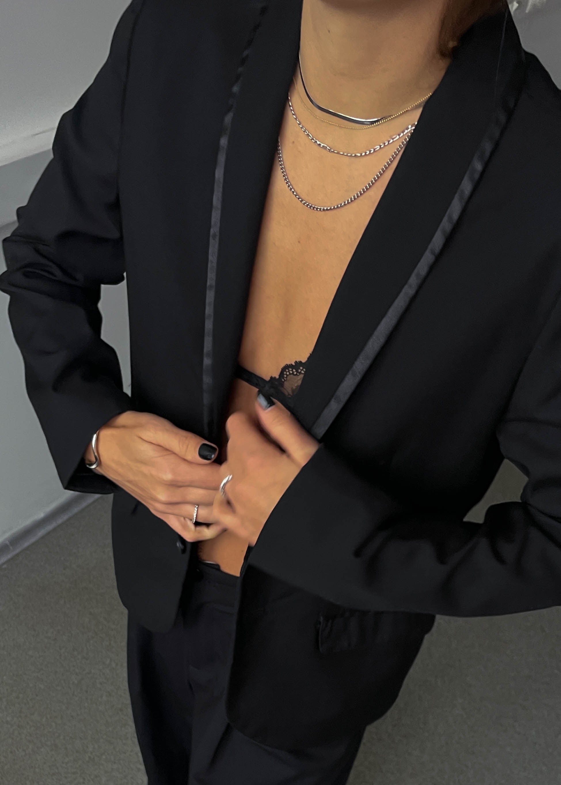 Vintage Black Fitted Festive Blazer