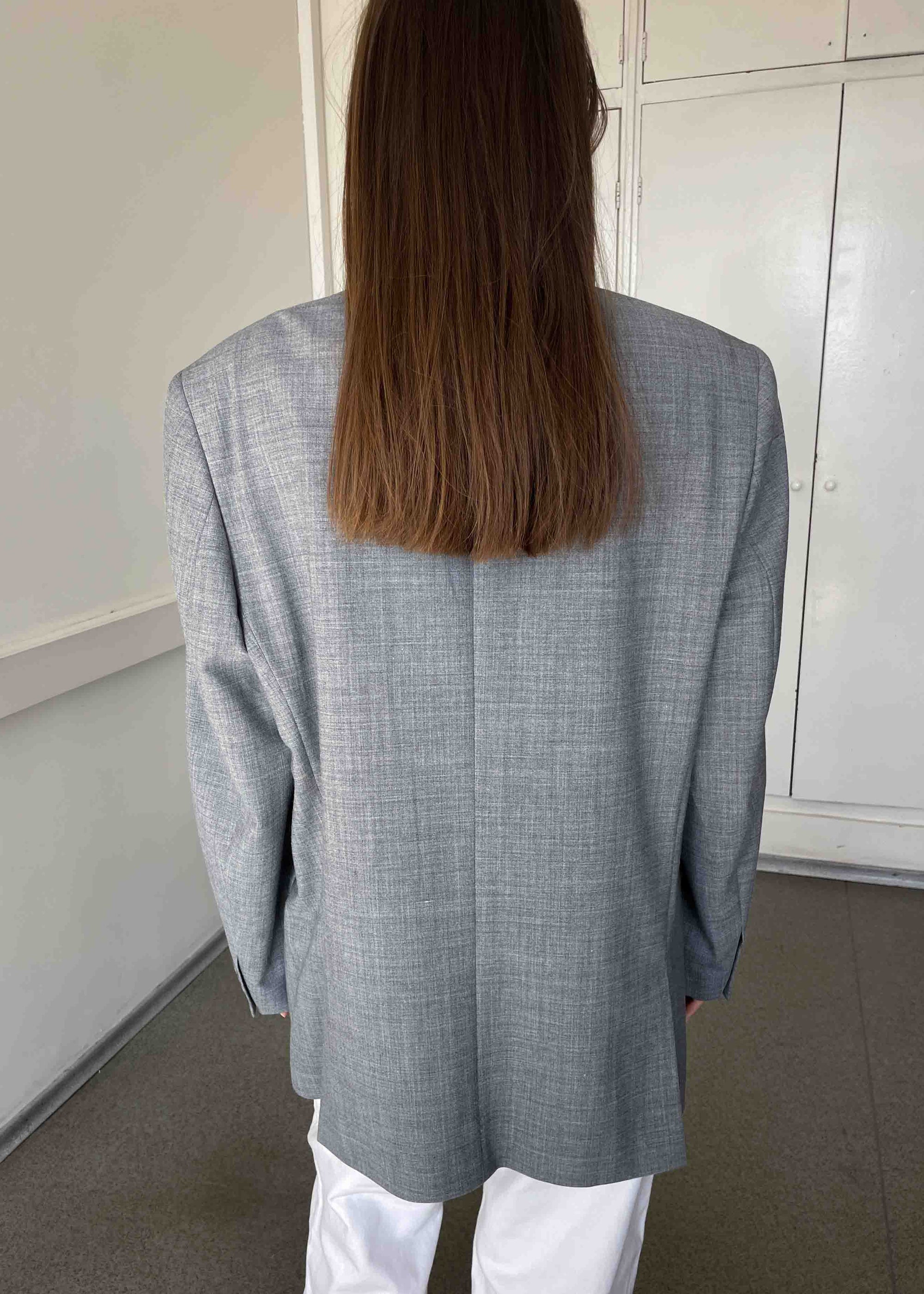 Vintage Light Grey Oversized Blazer
