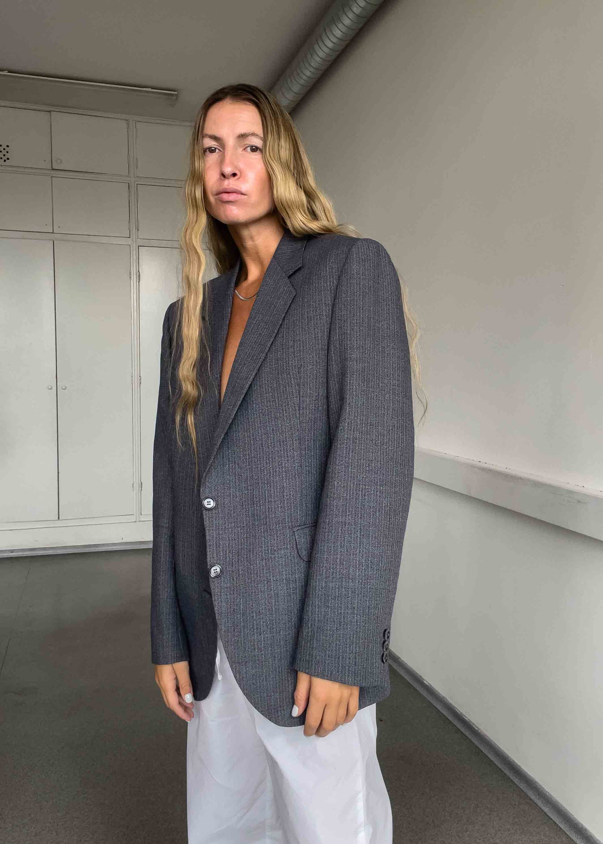 Vintage Grey Oversized Blazer