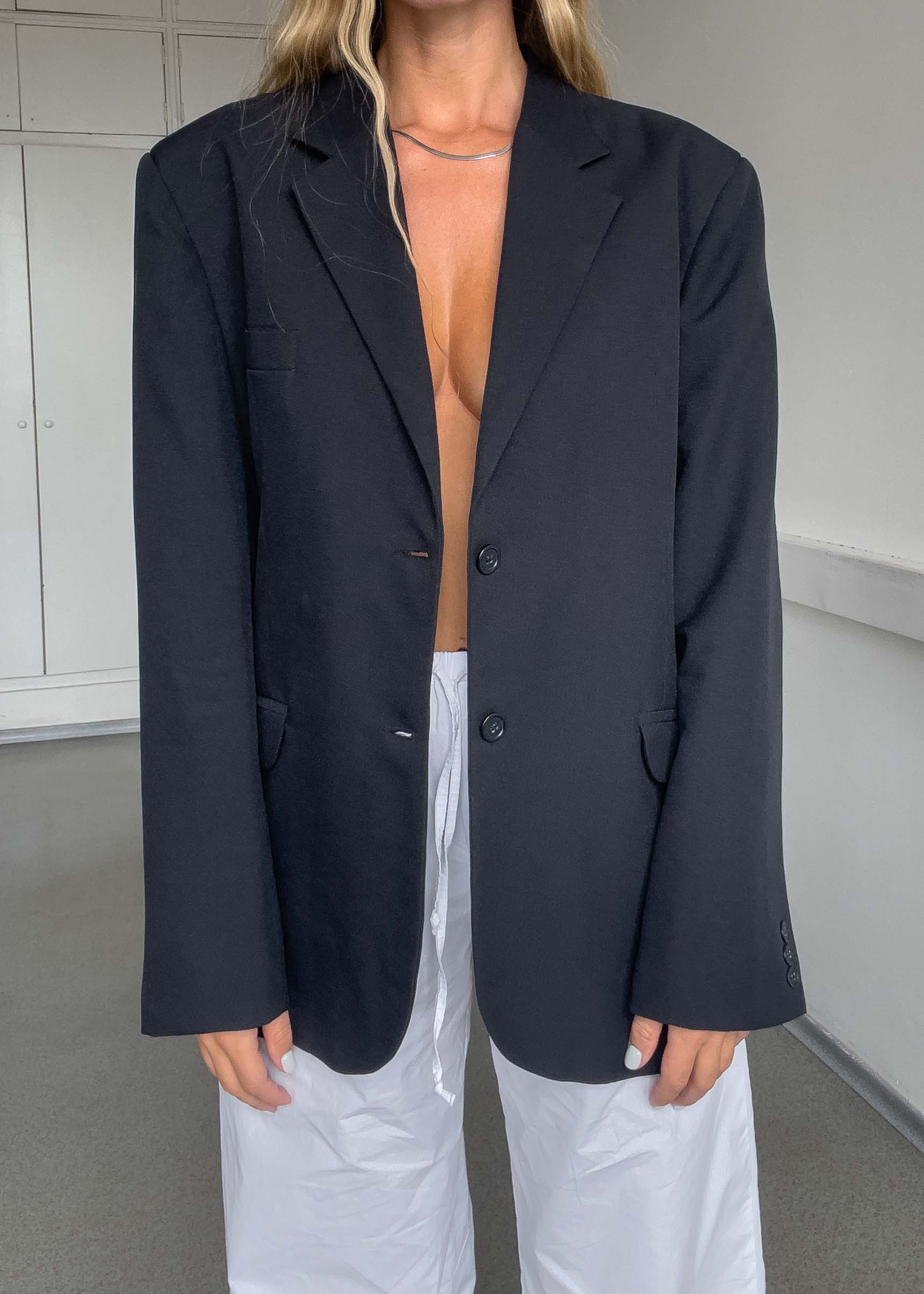 Vintage Black Oversized Blazer