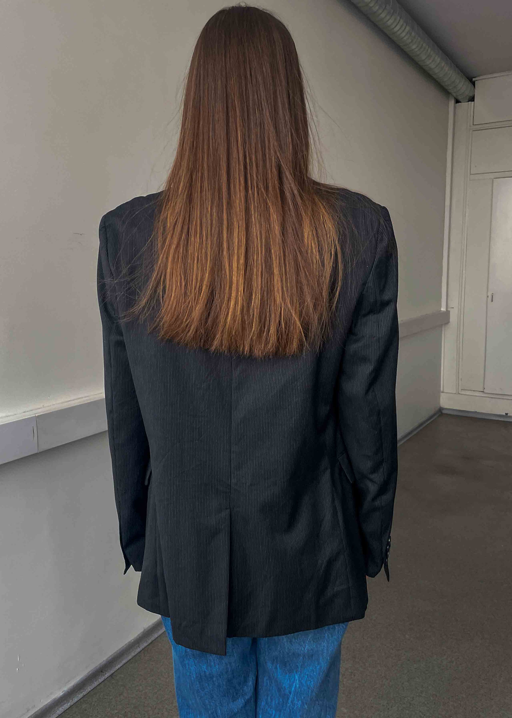 Vintage Black Striped Oversized Blazer by CALVIN KLEIN