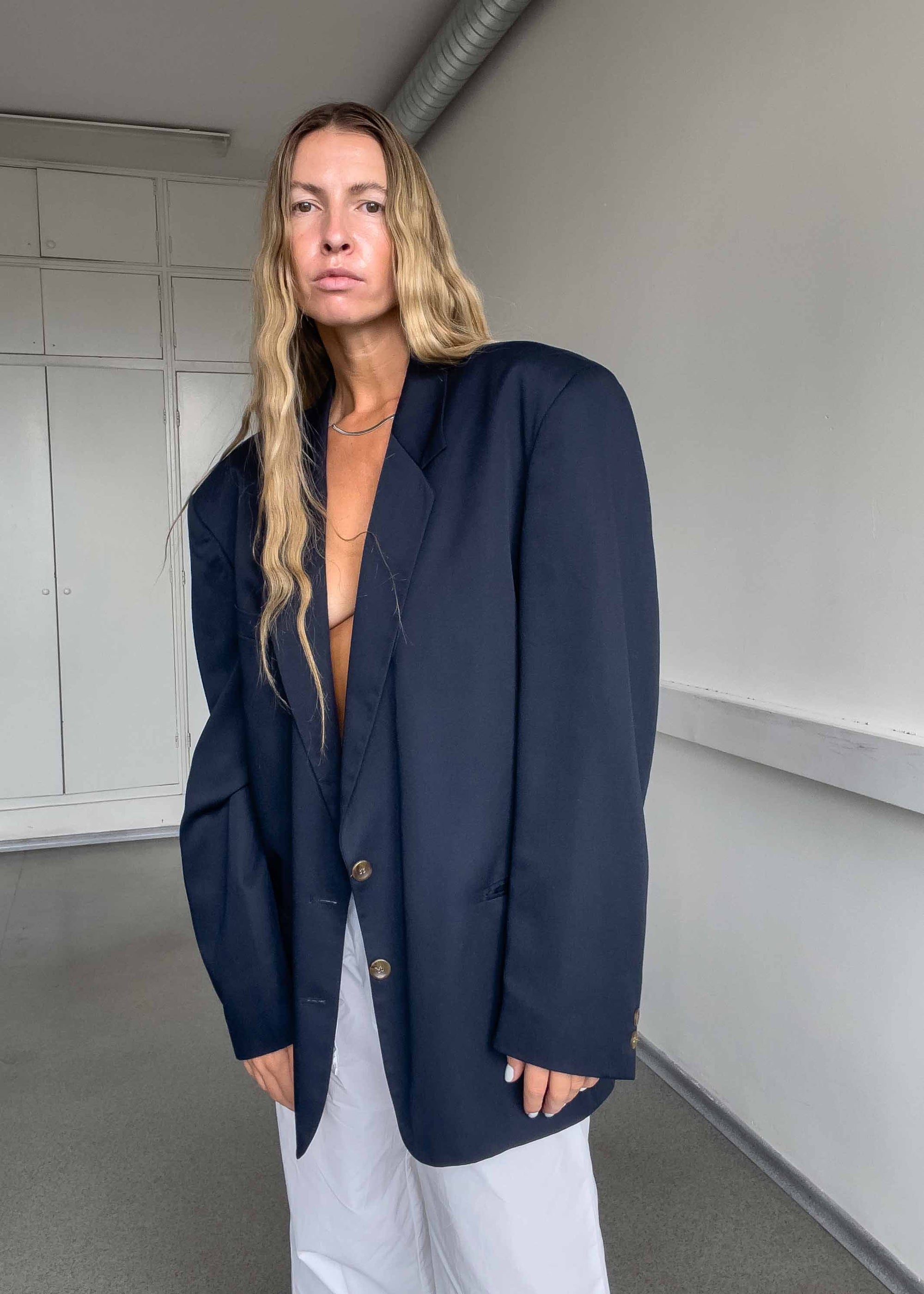 Vintage Blue Oversized Blazer
