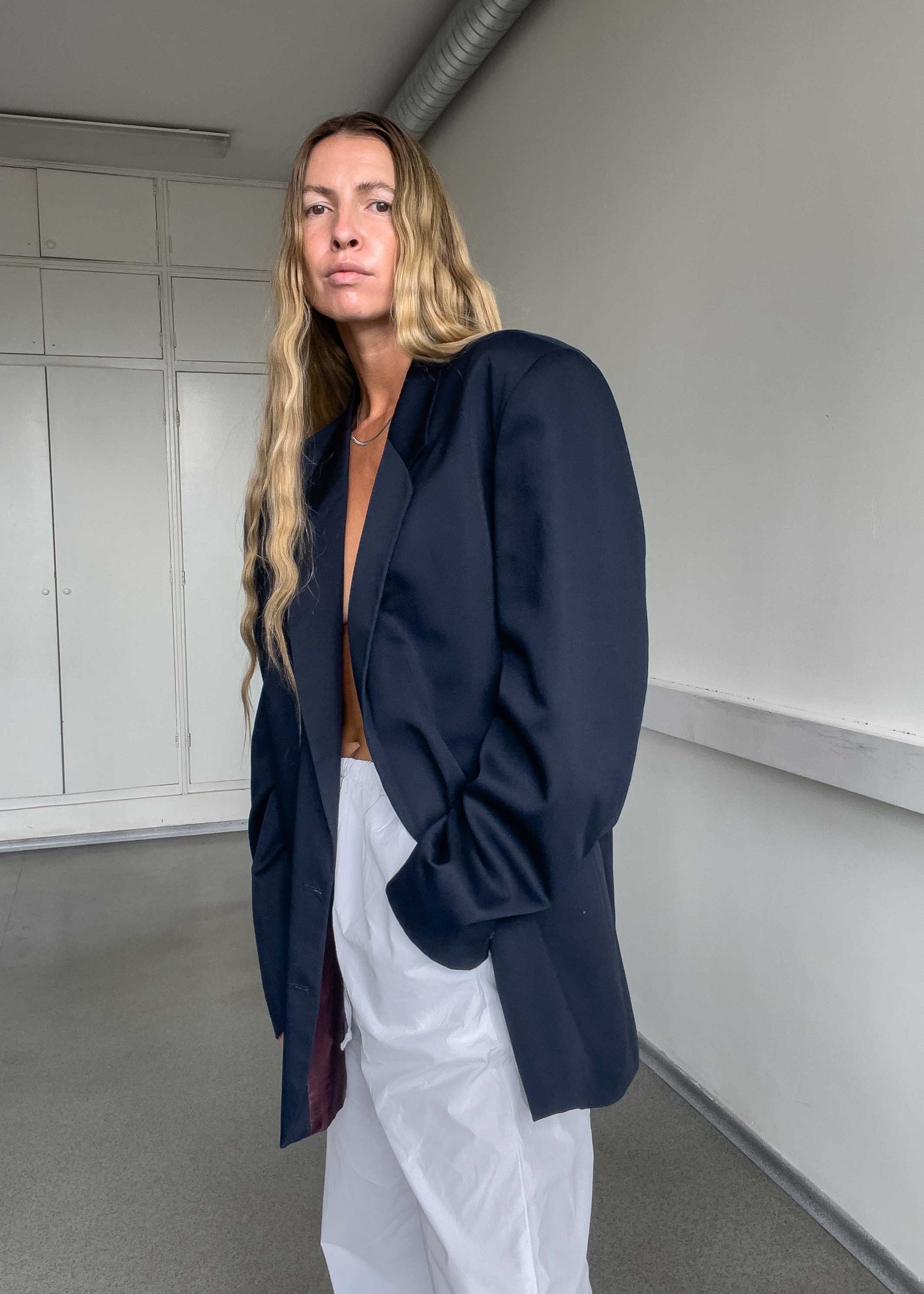 Vintage Blue Oversized Blazer