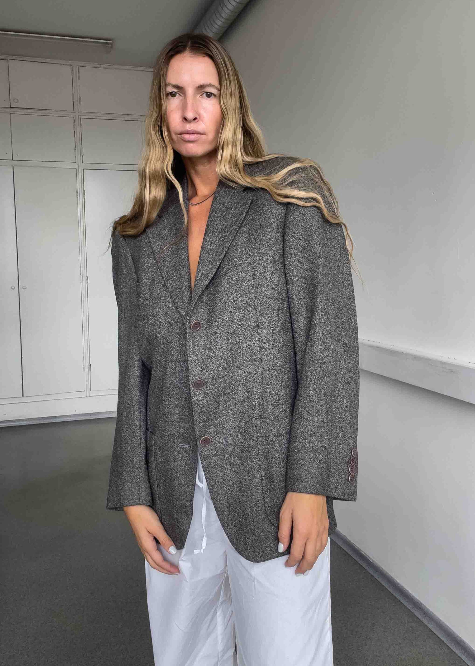 Vintage Grey Oversized Blazer
