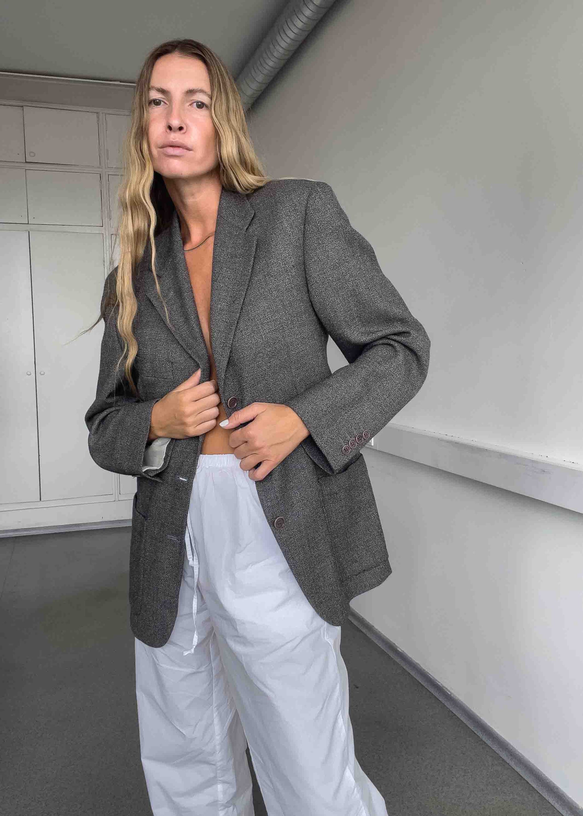 Vintage Grey Oversized Blazer