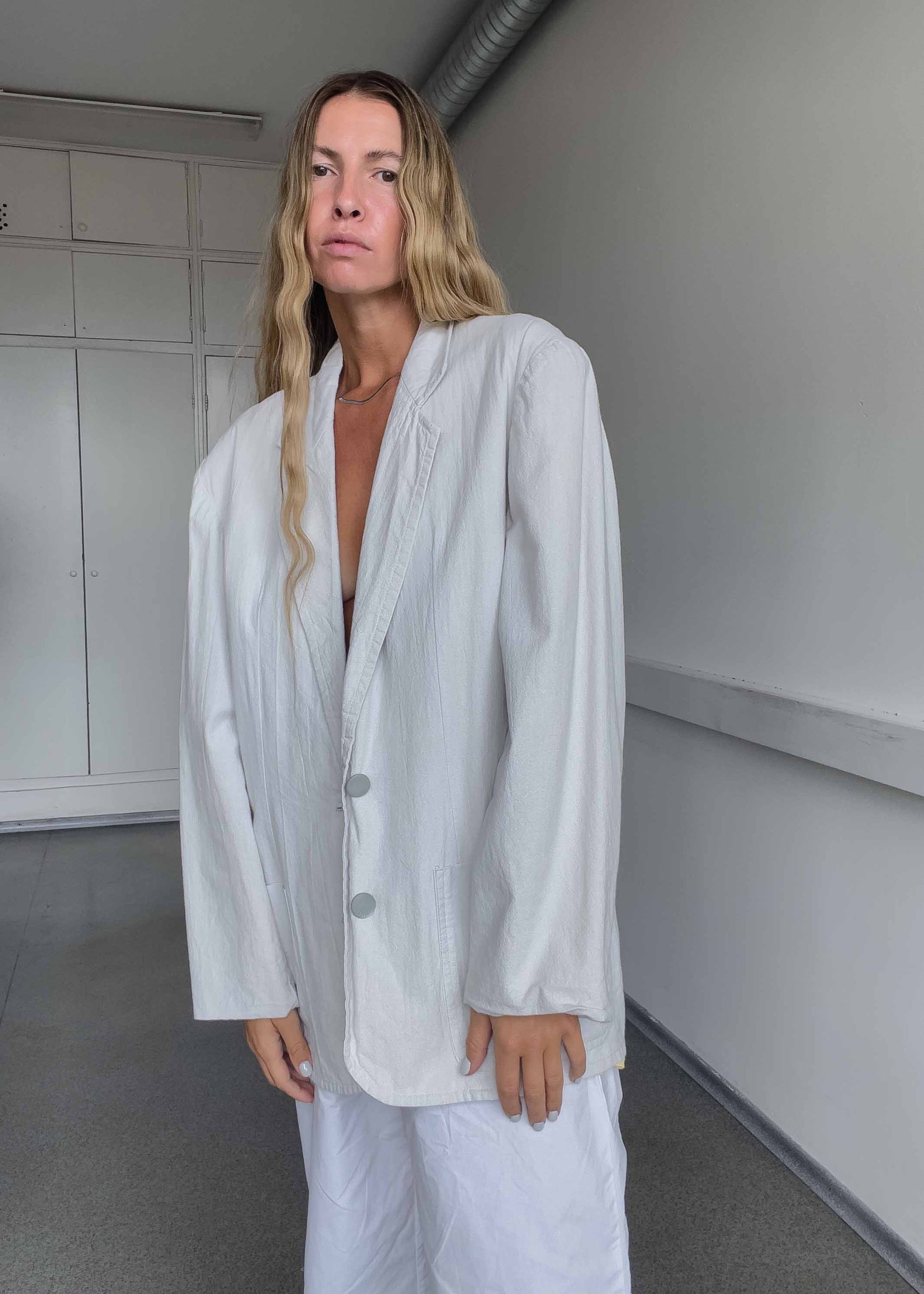 Vintage Grey Oversized Light Weight Blazer