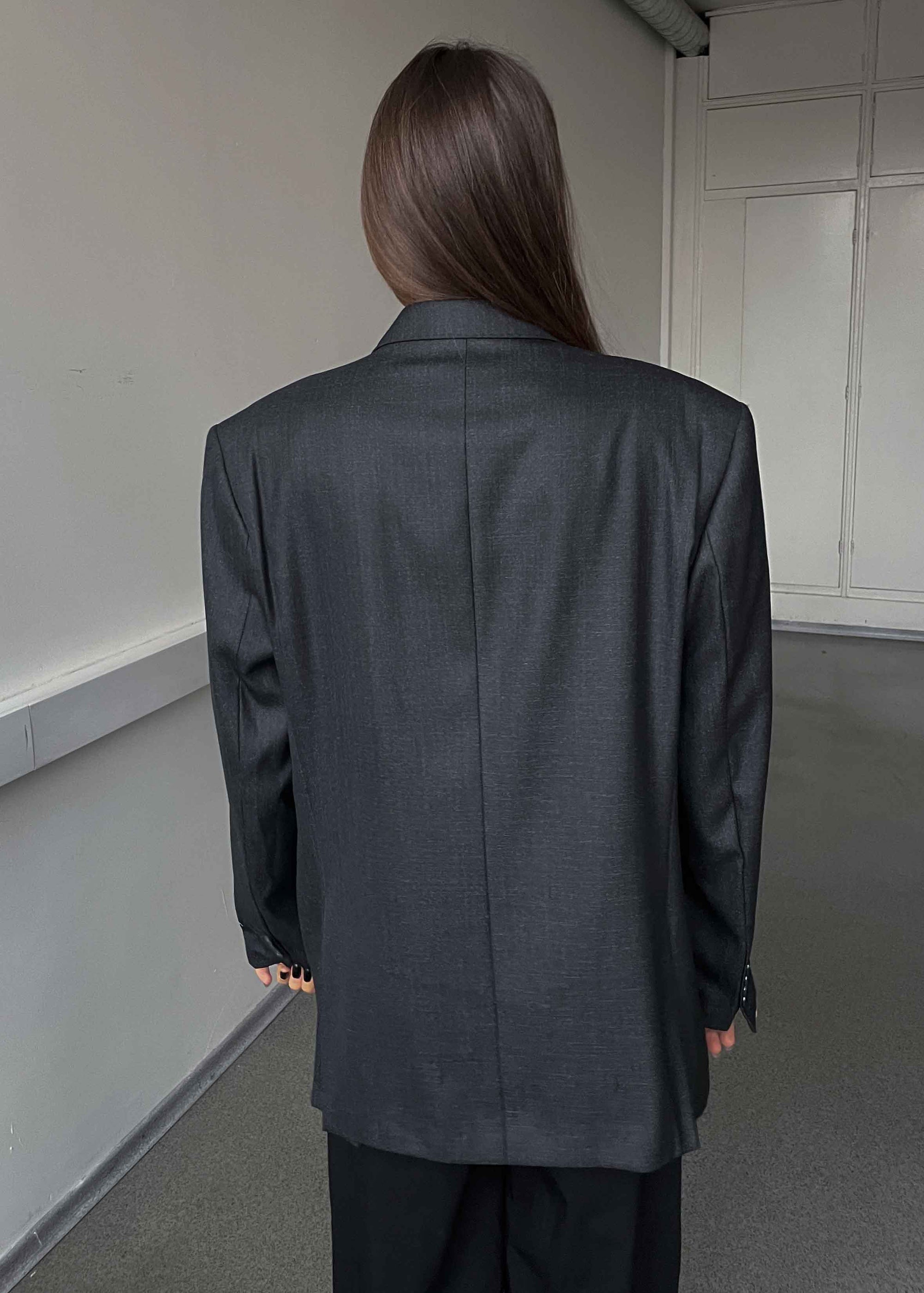 Vintage Grey Oversized Festive Blazer