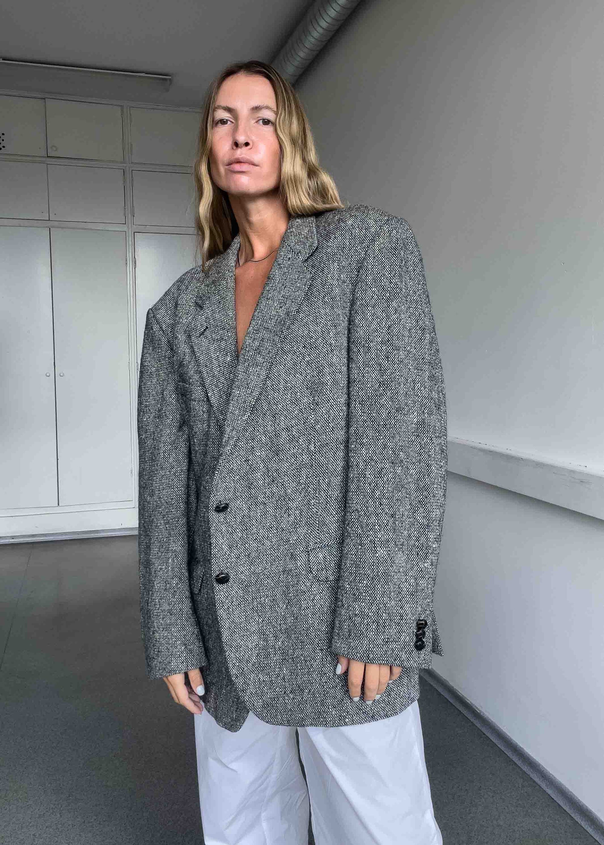Vintage Grey Oversized Blazer / Coat