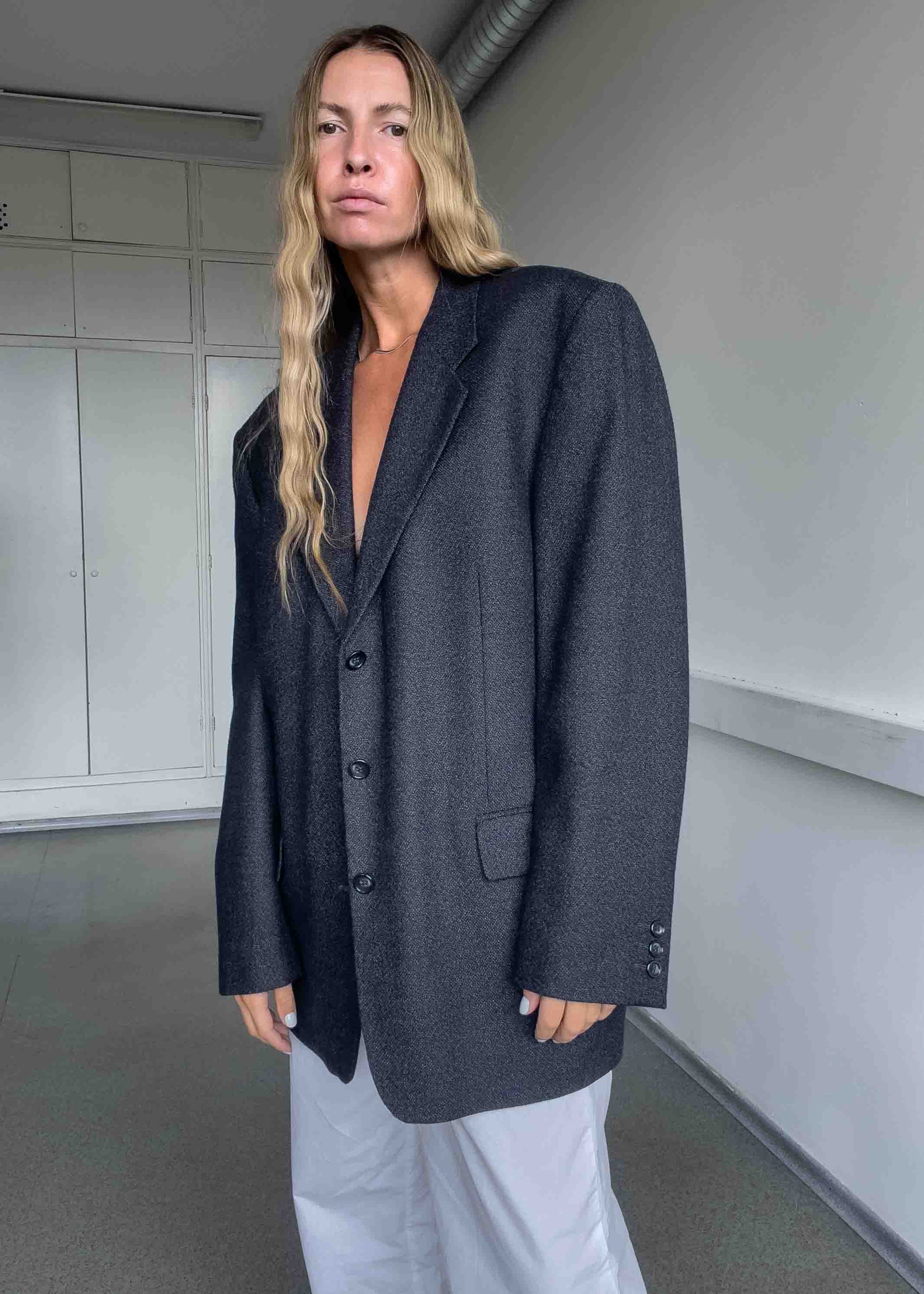 Vintage Grey Oversized Blazer