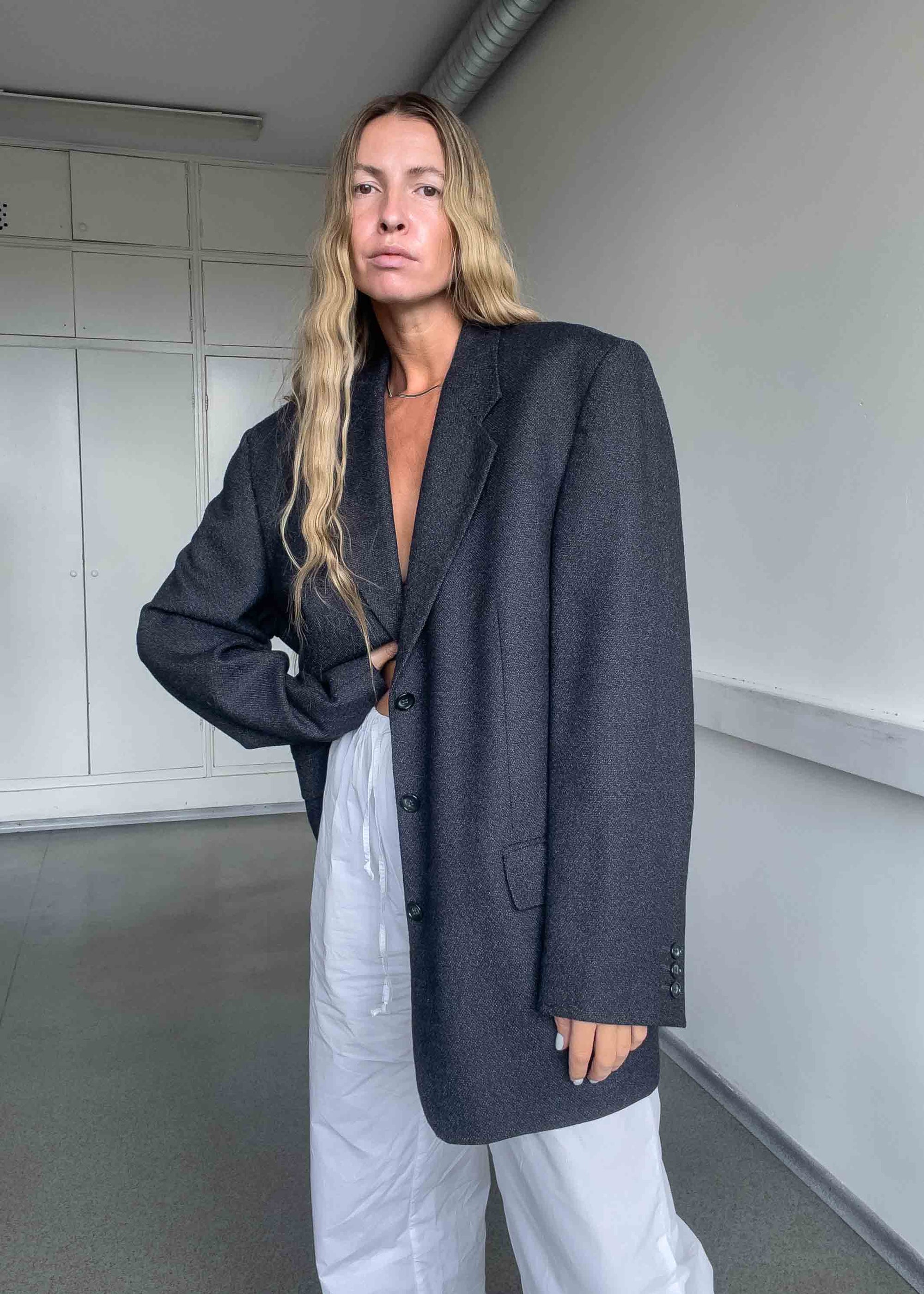 Vintage Grey Oversized Blazer