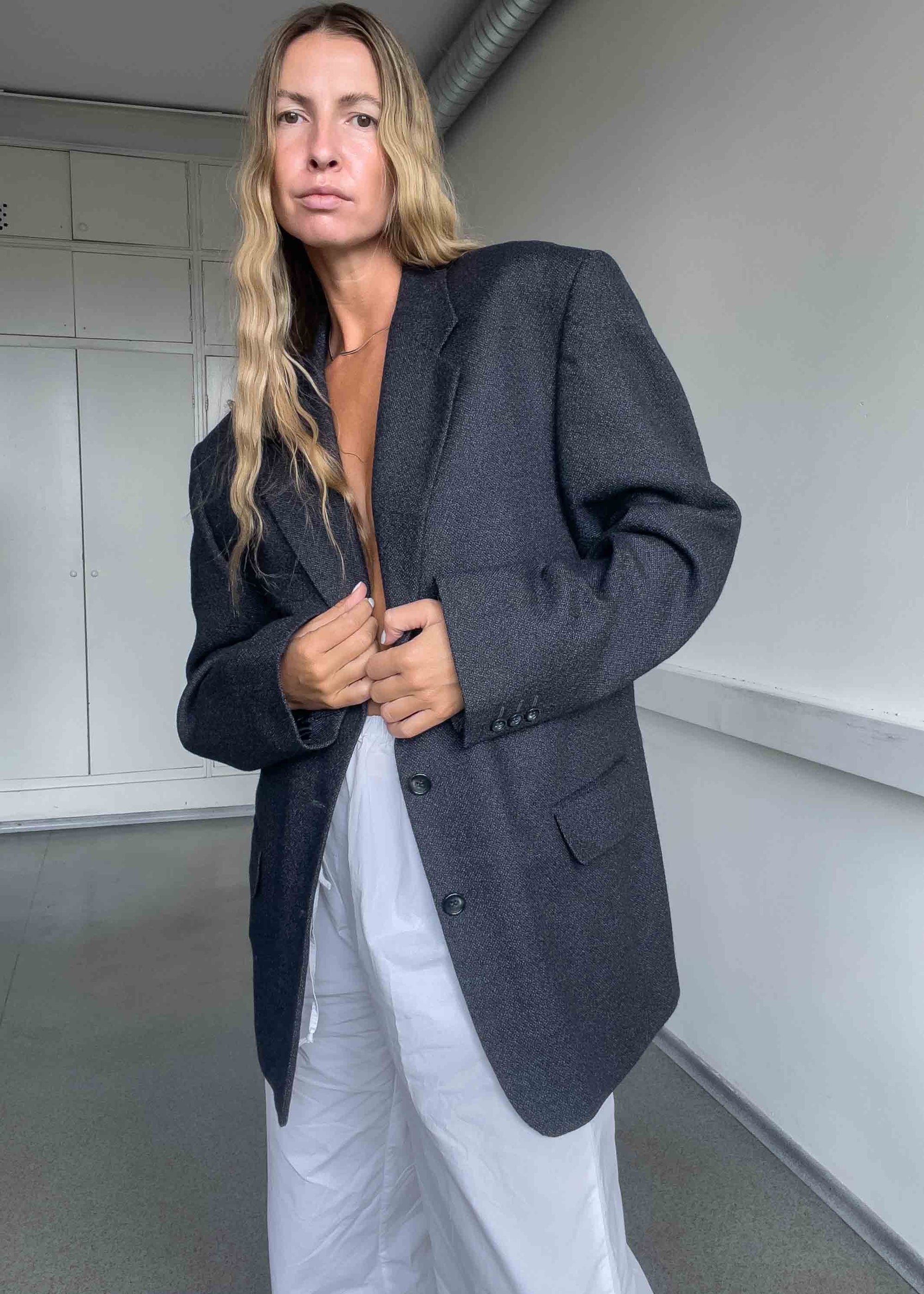 Vintage Grey Oversized Blazer