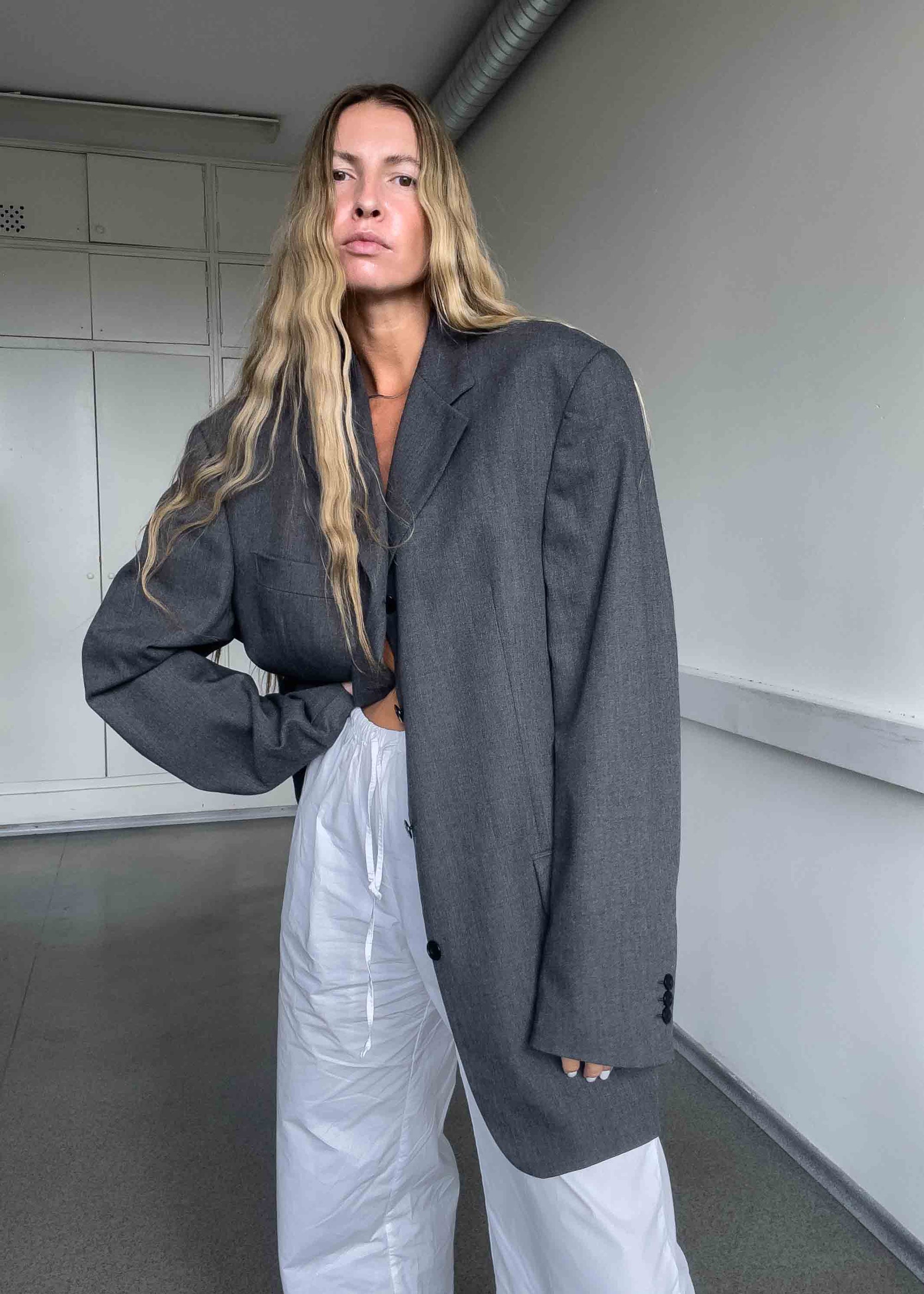 Vintage Grey Oversized Blazer