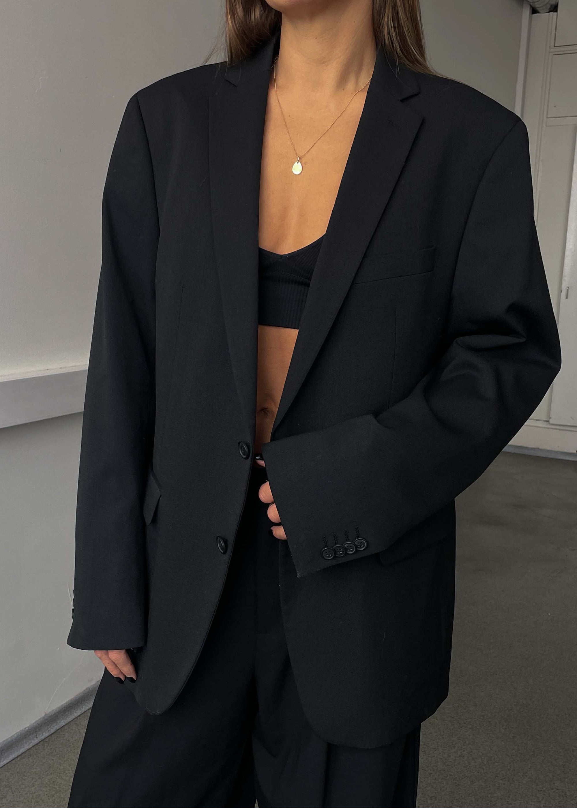 Vintage Black Oversized Blazer