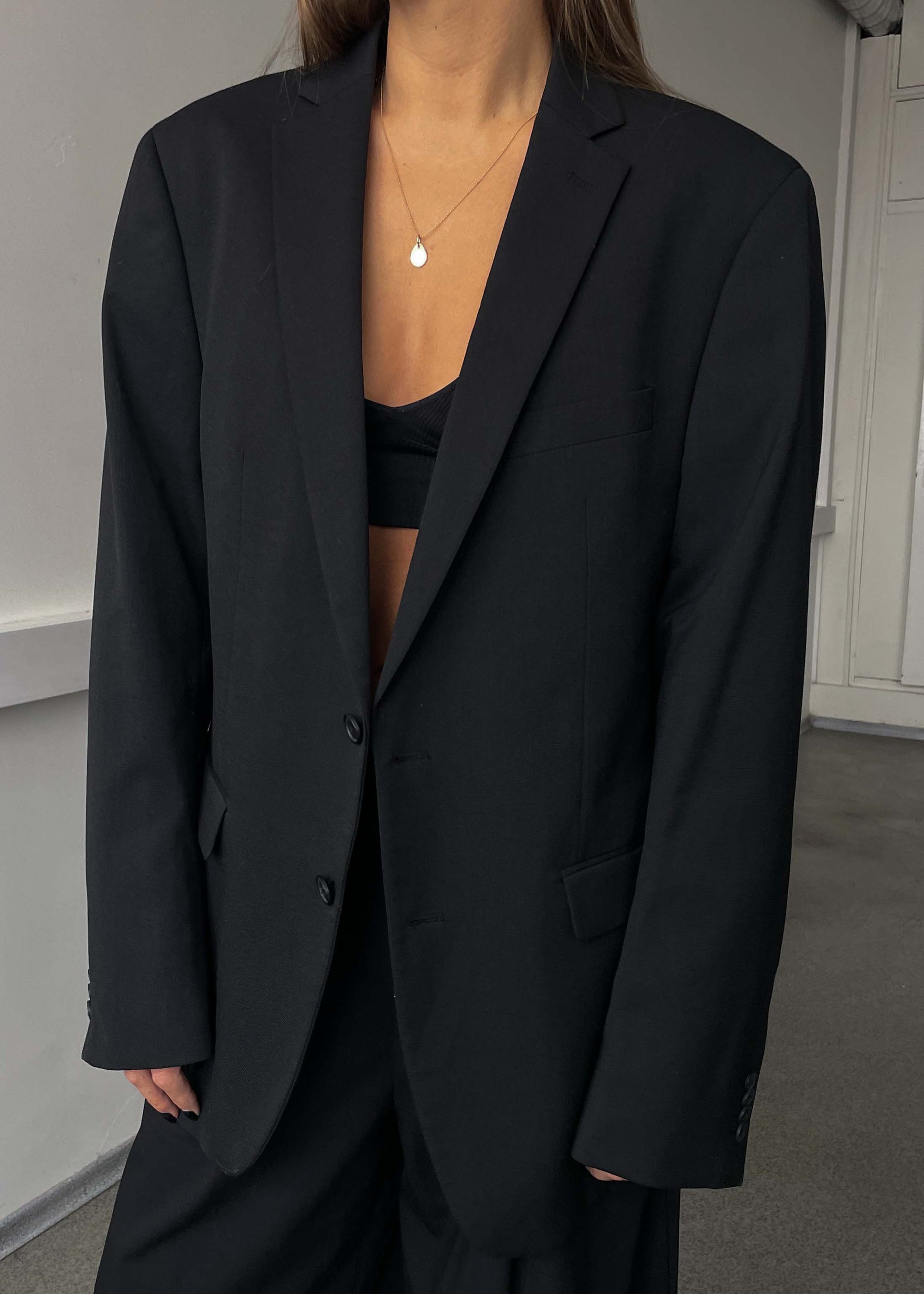 Vintage Black Oversized Blazer