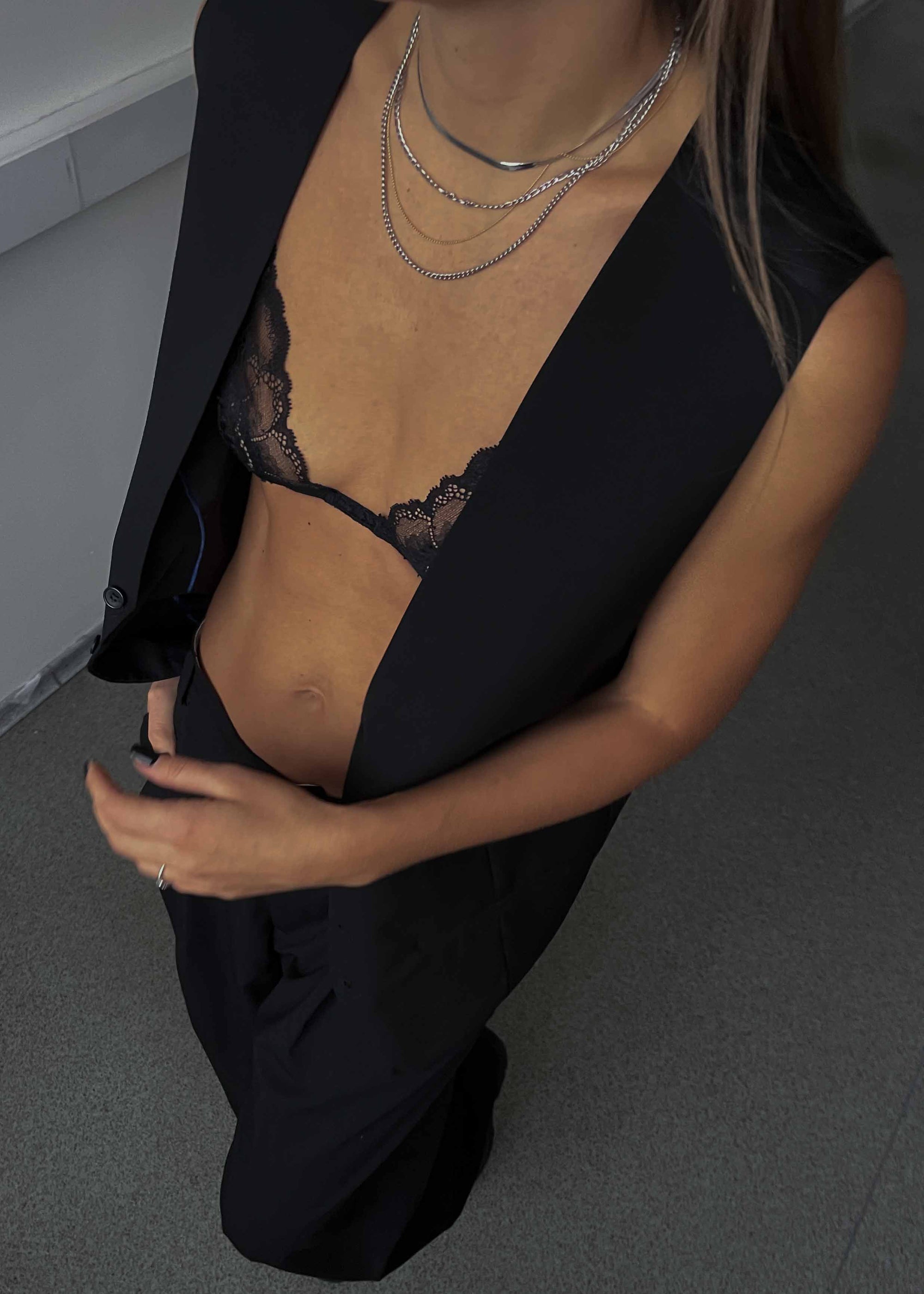 Vintage Black Oversized Festive Vest