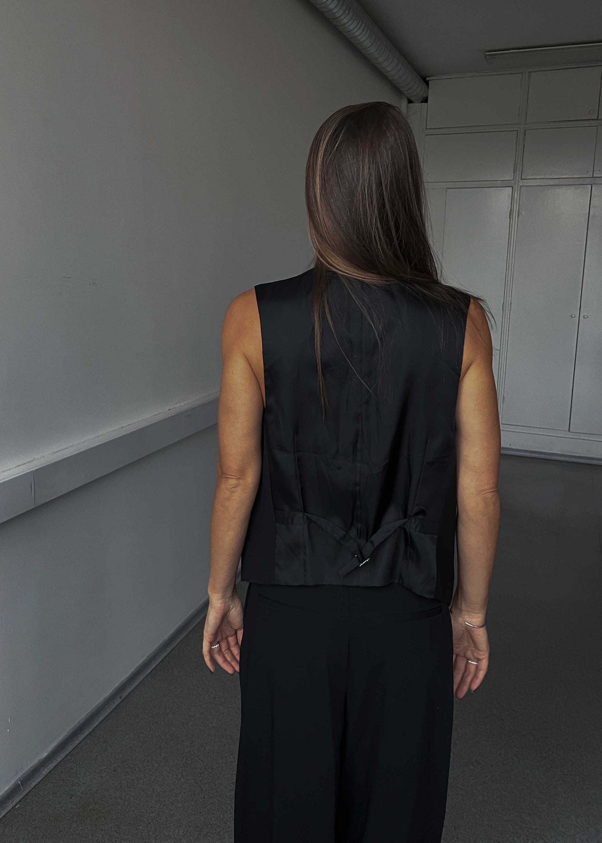 Vintage Black Oversized Festive Vest