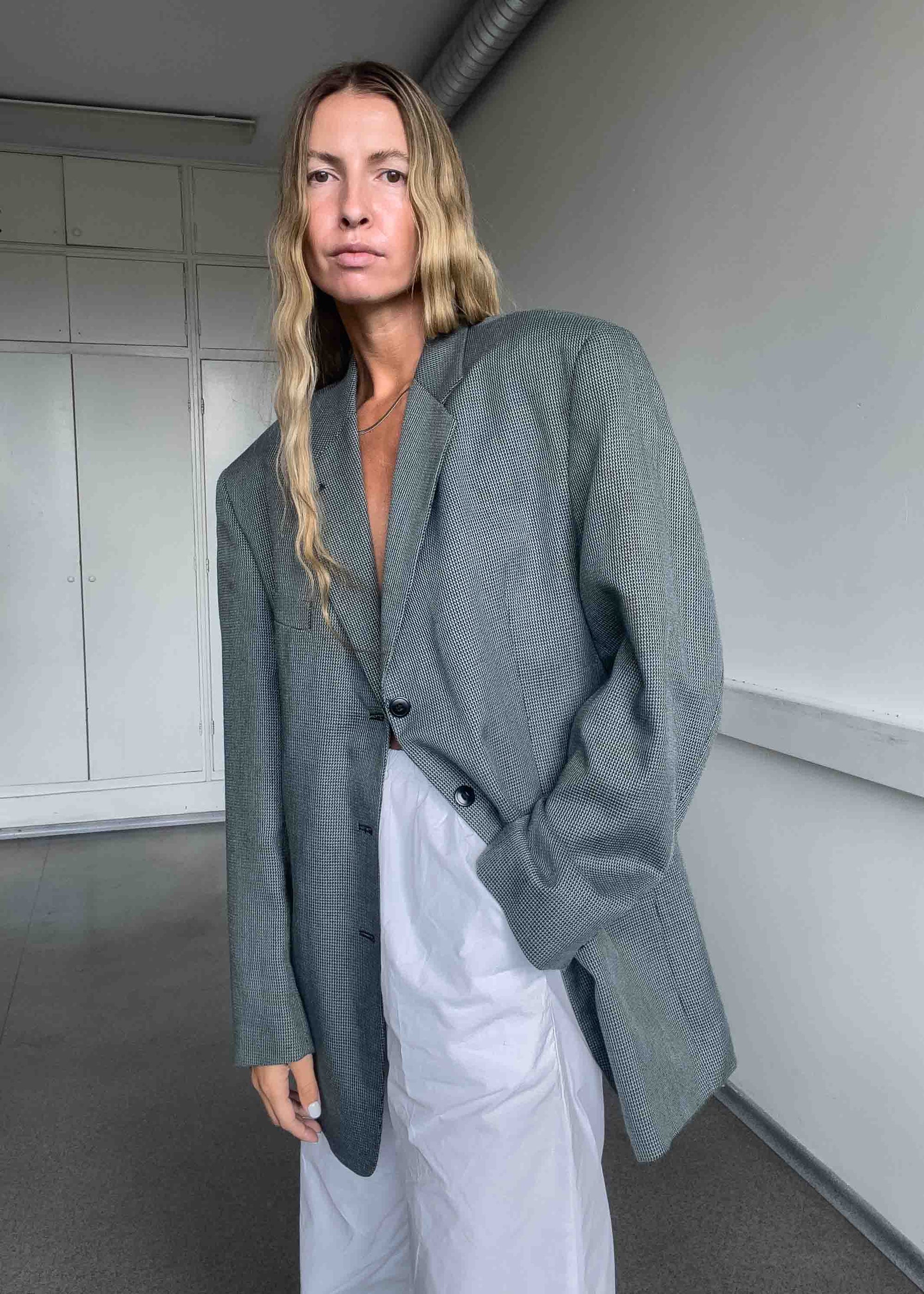 Vintage Grey Oversized Blazer