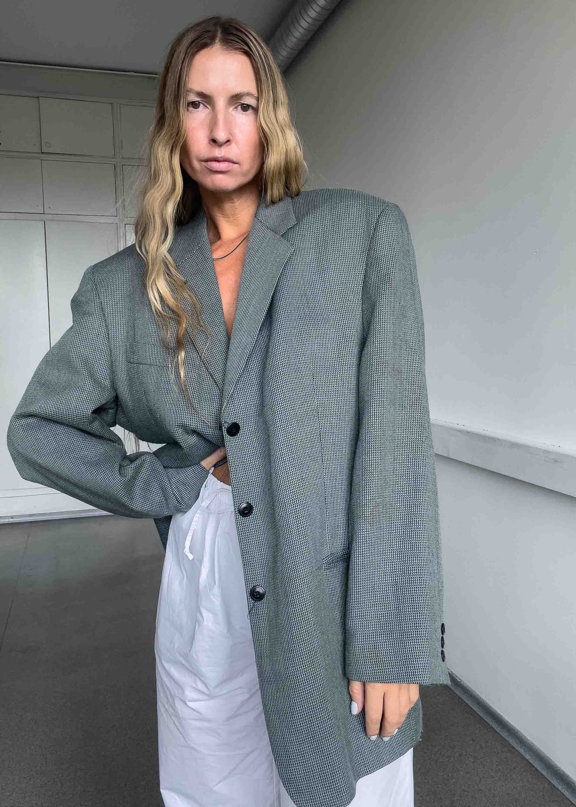 Vintage Grey Oversized Blazer