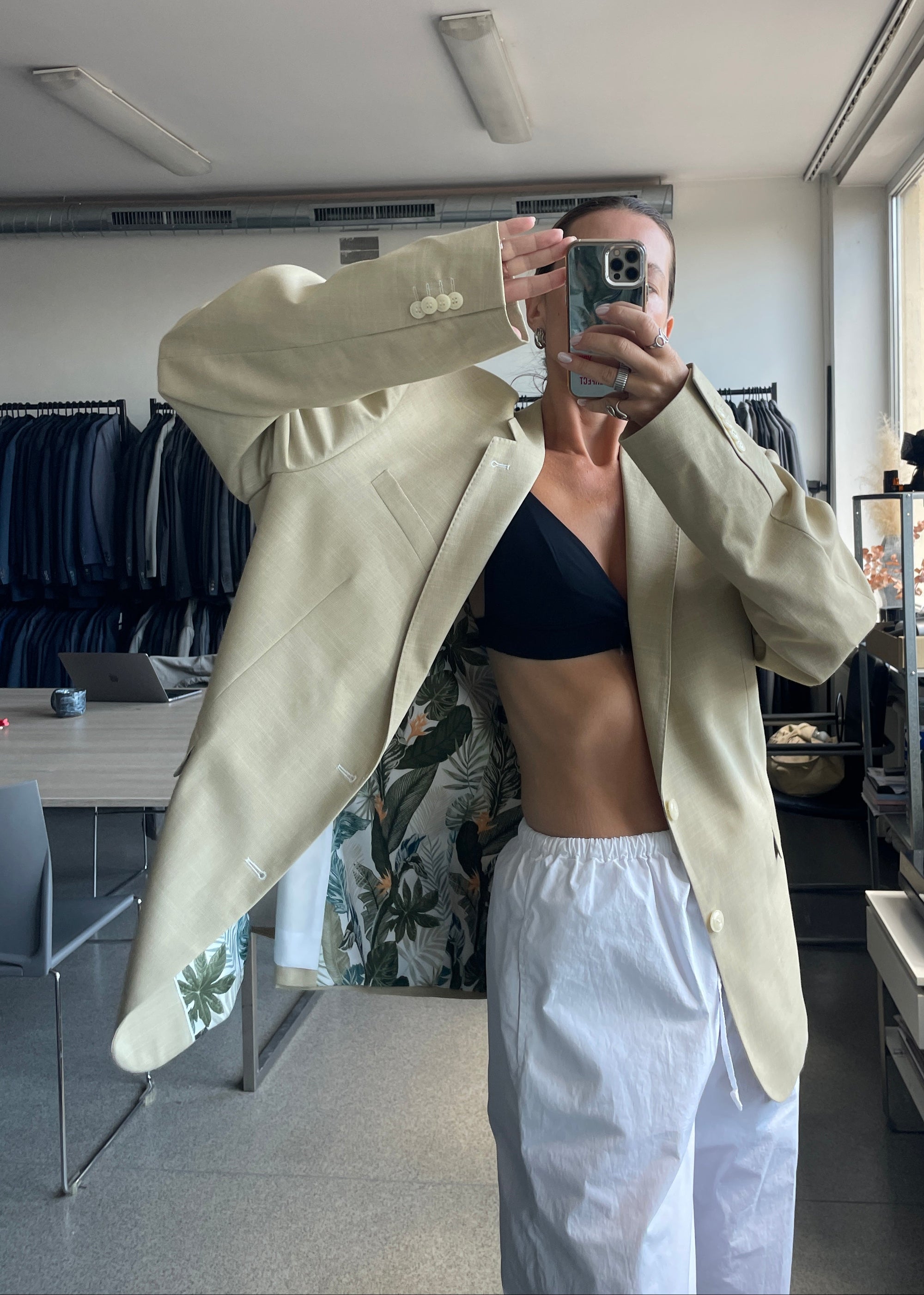 Vintage Butter Yellow Oversized Blazer