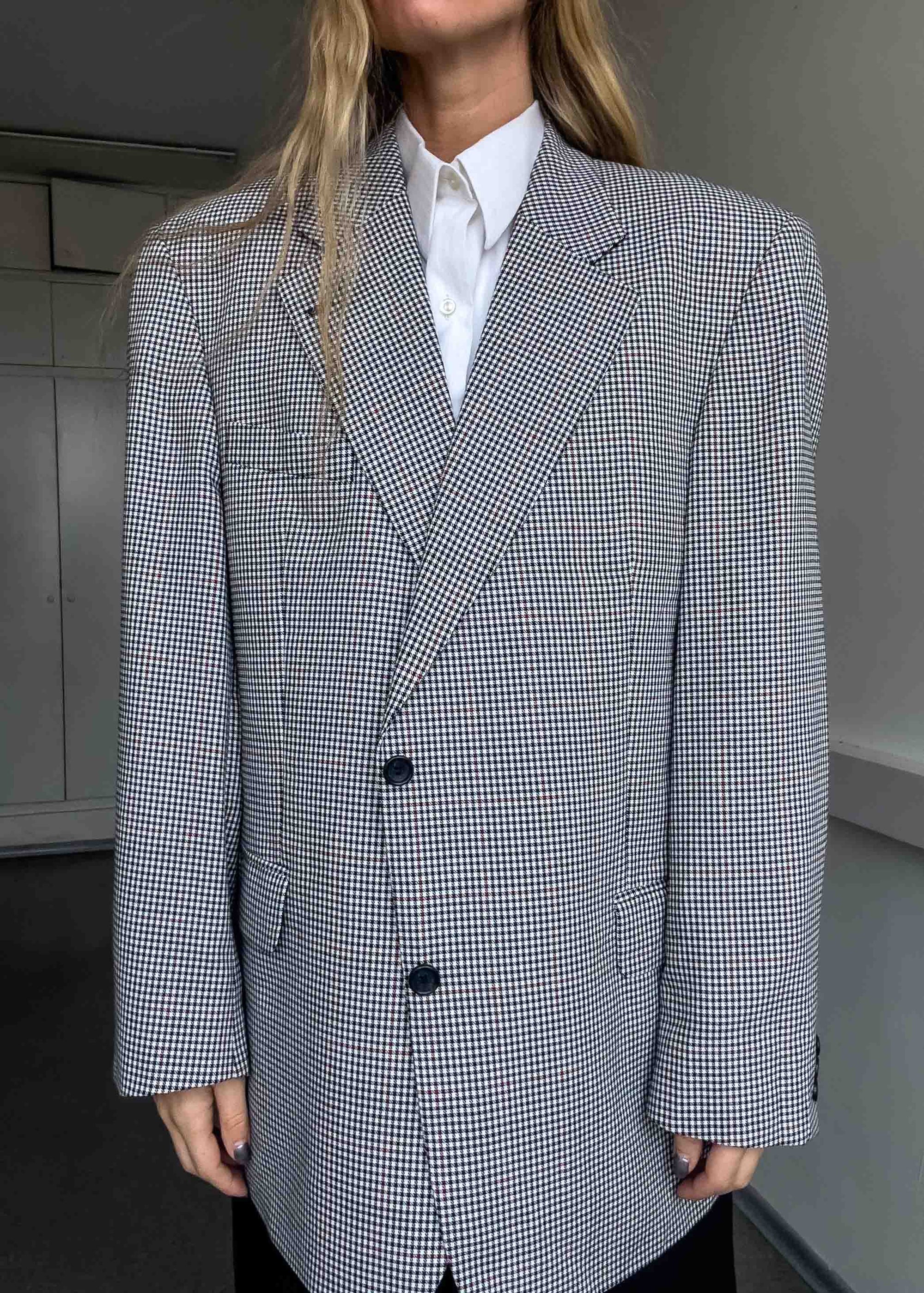 Vintage Checked Oversized Blazer