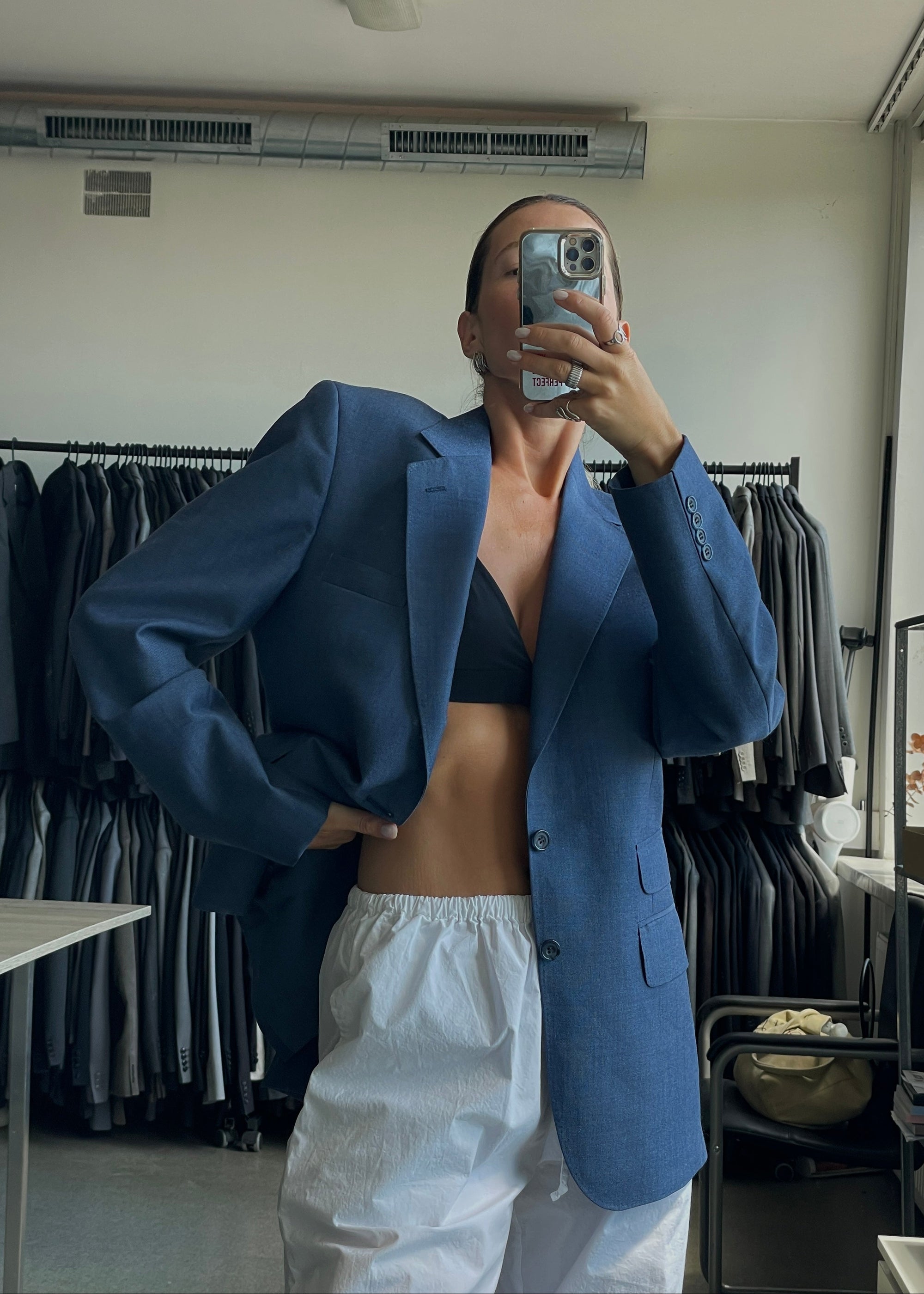 Vintage Blue Oversized Blazer