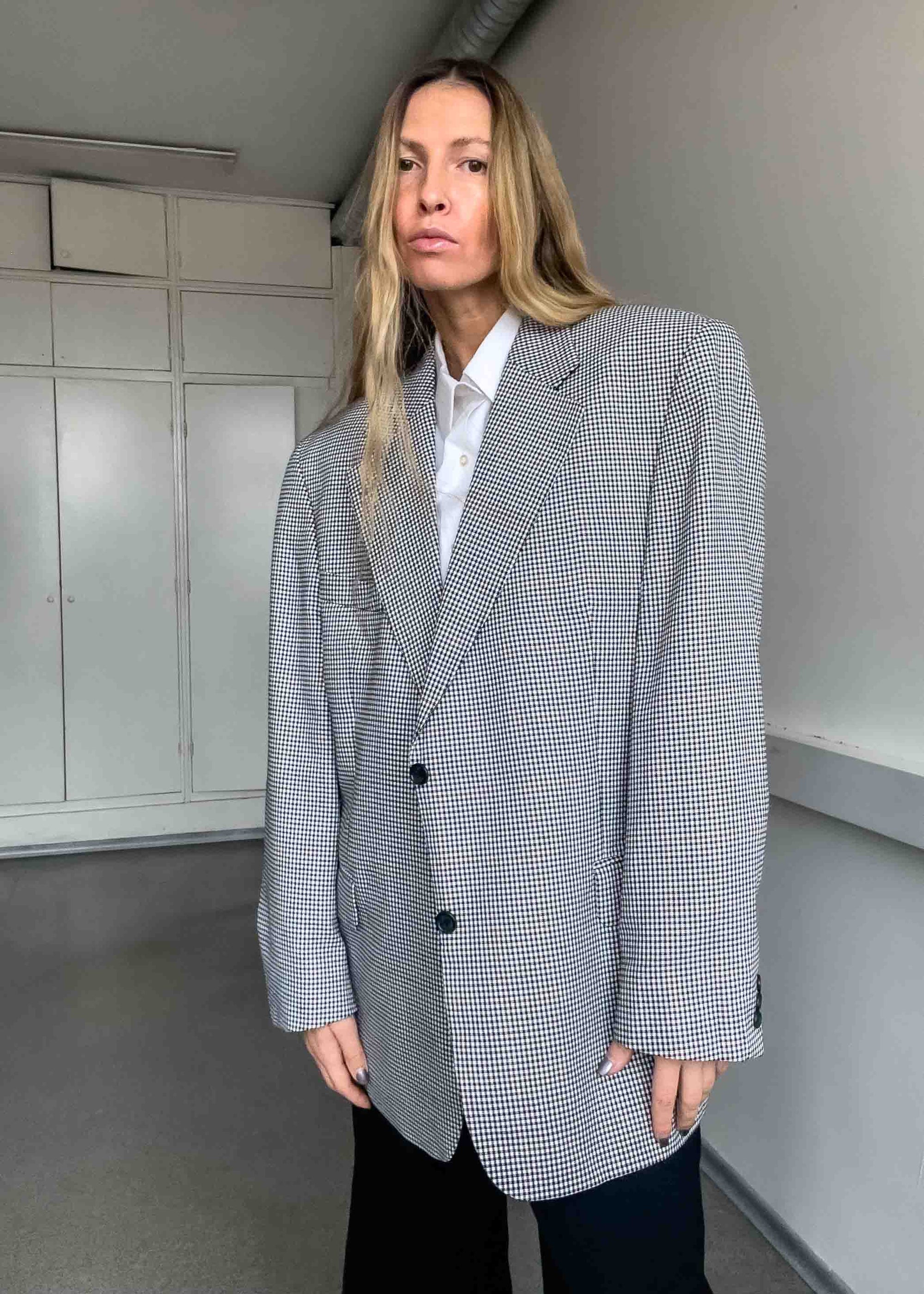 Vintage Checked Oversized Blazer