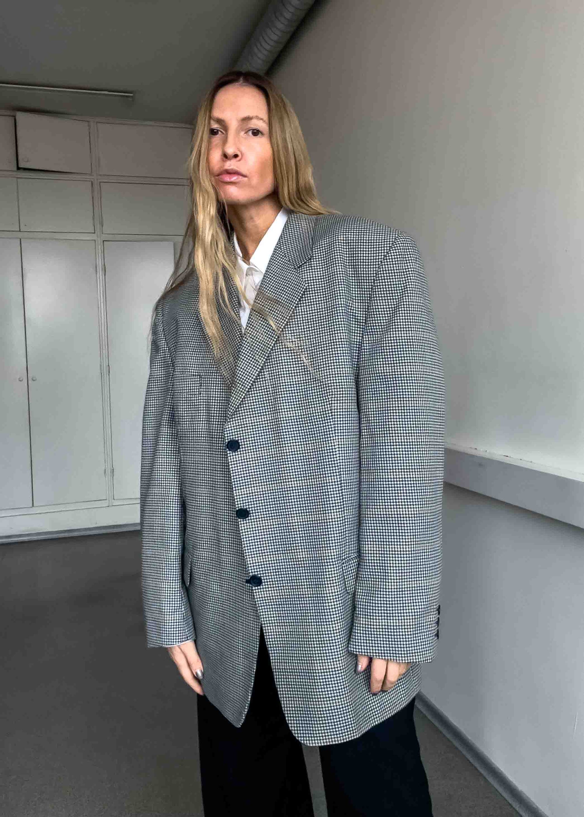 Vintage Checked Oversized Blazer
