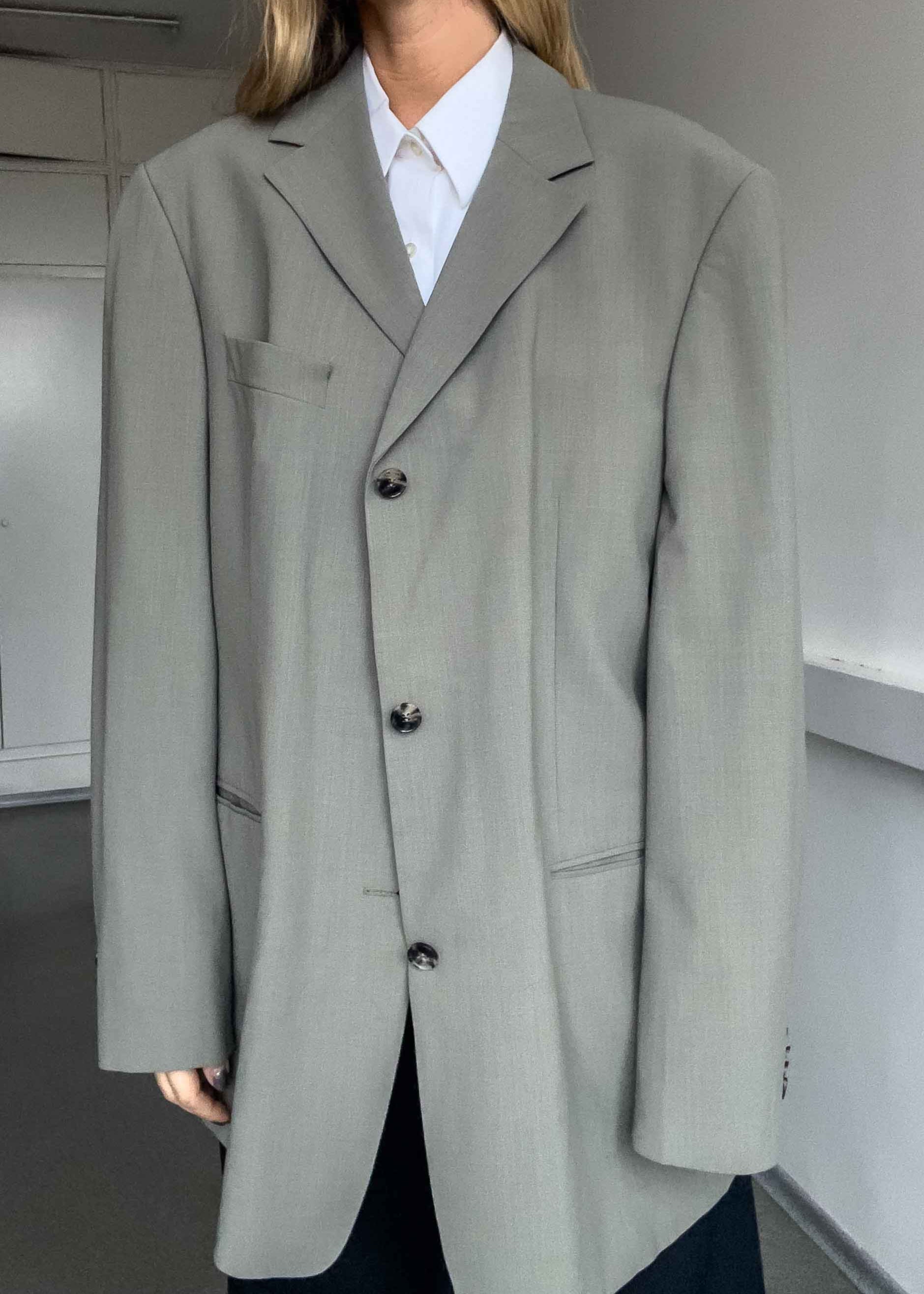 Vintage Faded Grey Oversized Blazer