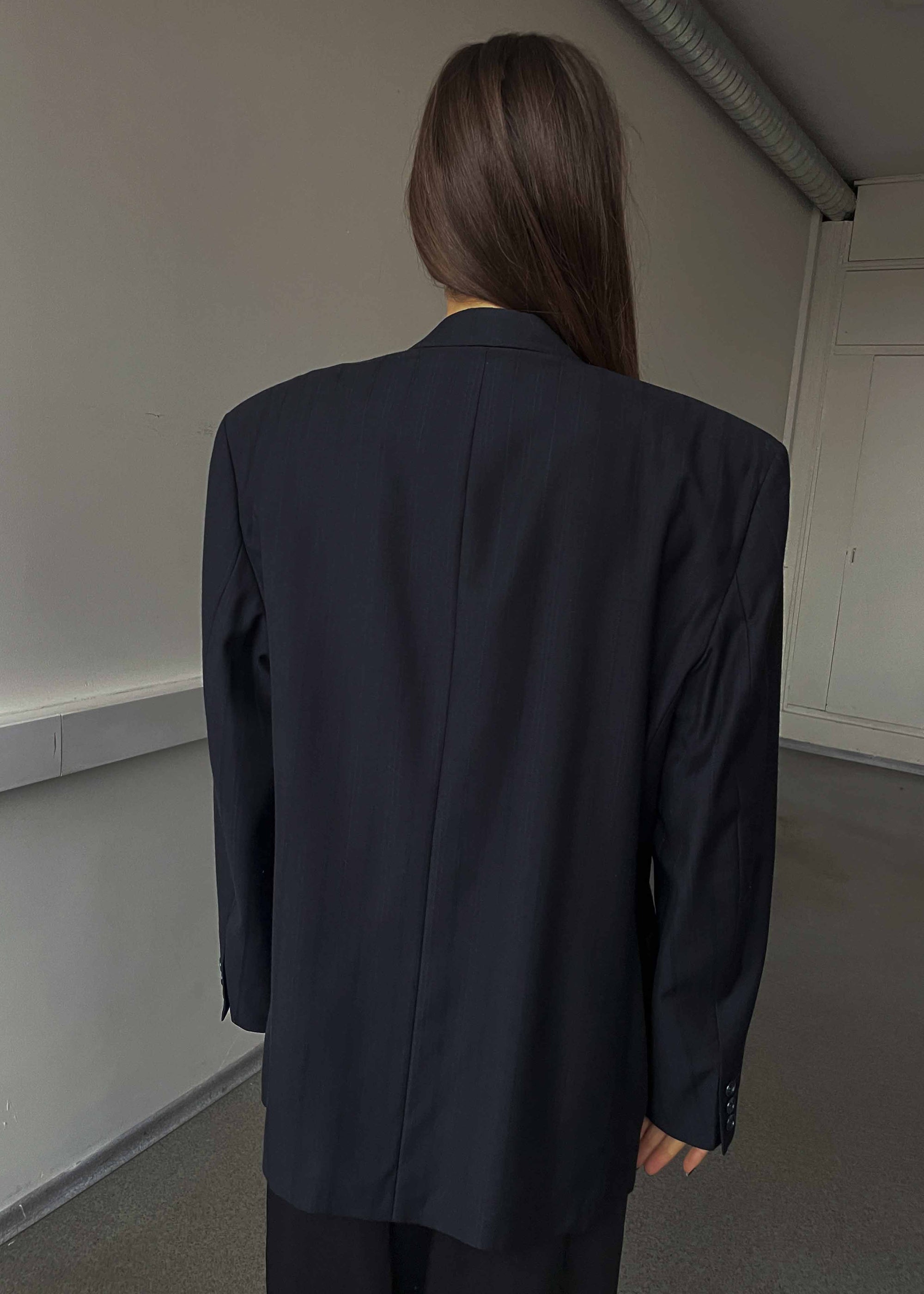 Vintage Blue Oversized Double Breasted Festive Blazer