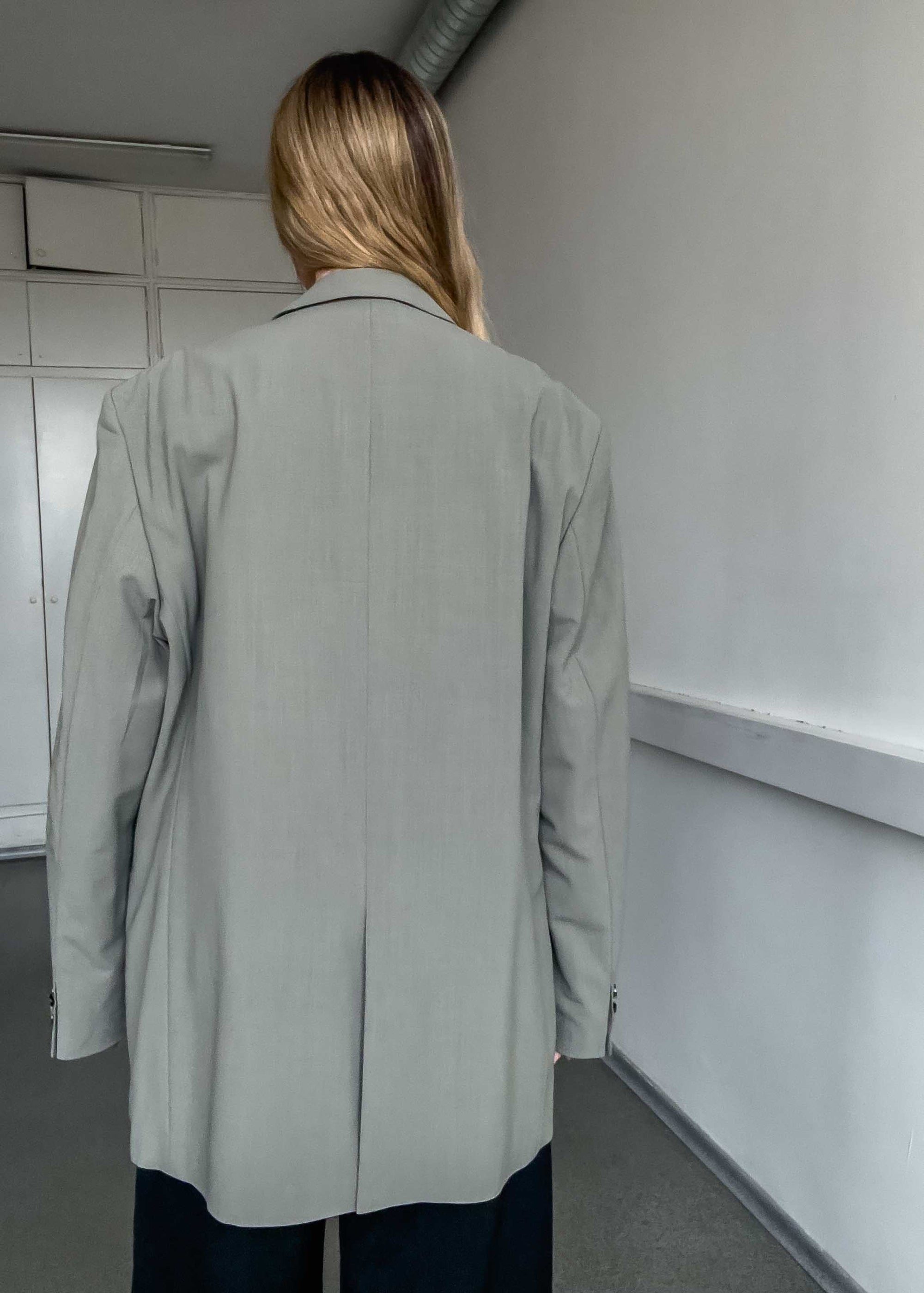 Vintage Faded Grey Oversized Blazer
