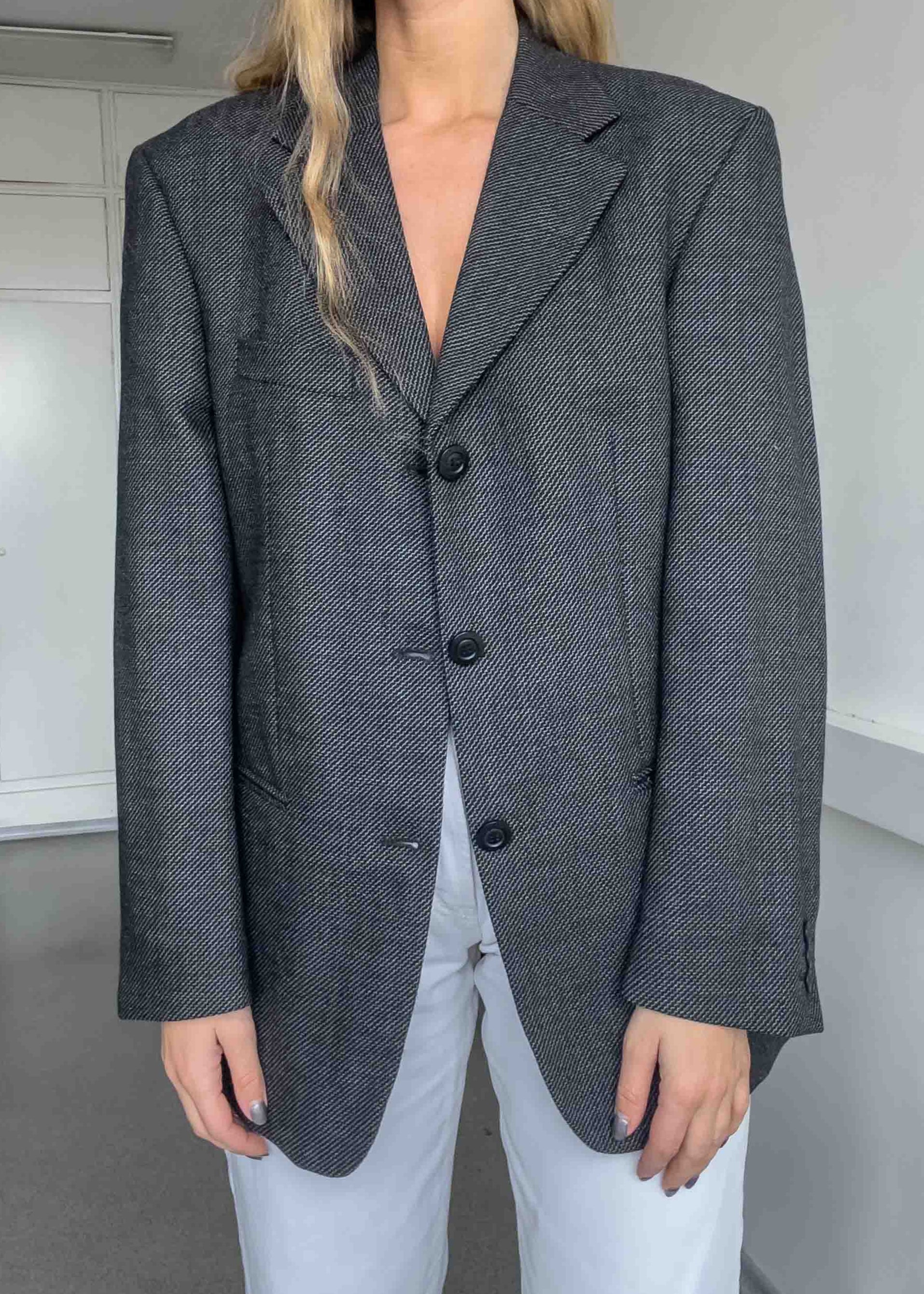 Vintage Grey Oversized Blazer