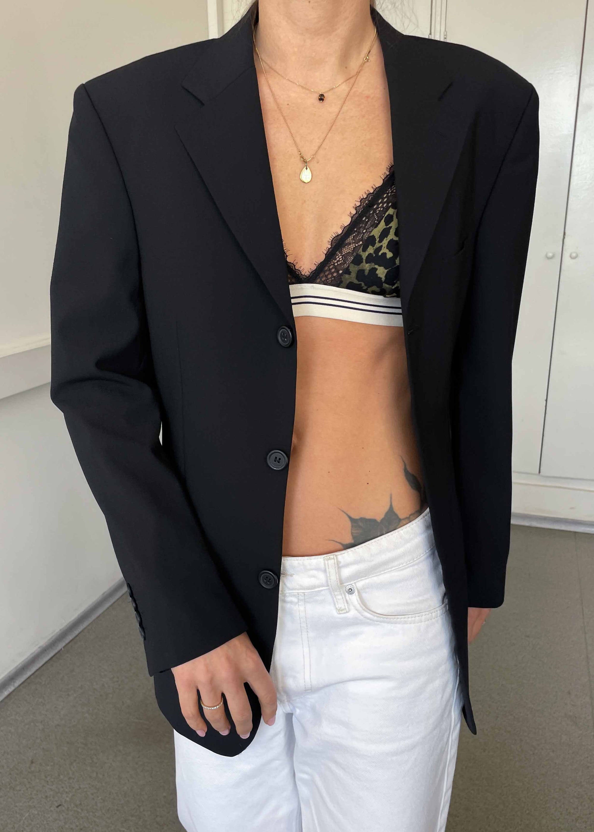 Vintage Black Smaller Fit Blazer by BATISTINI