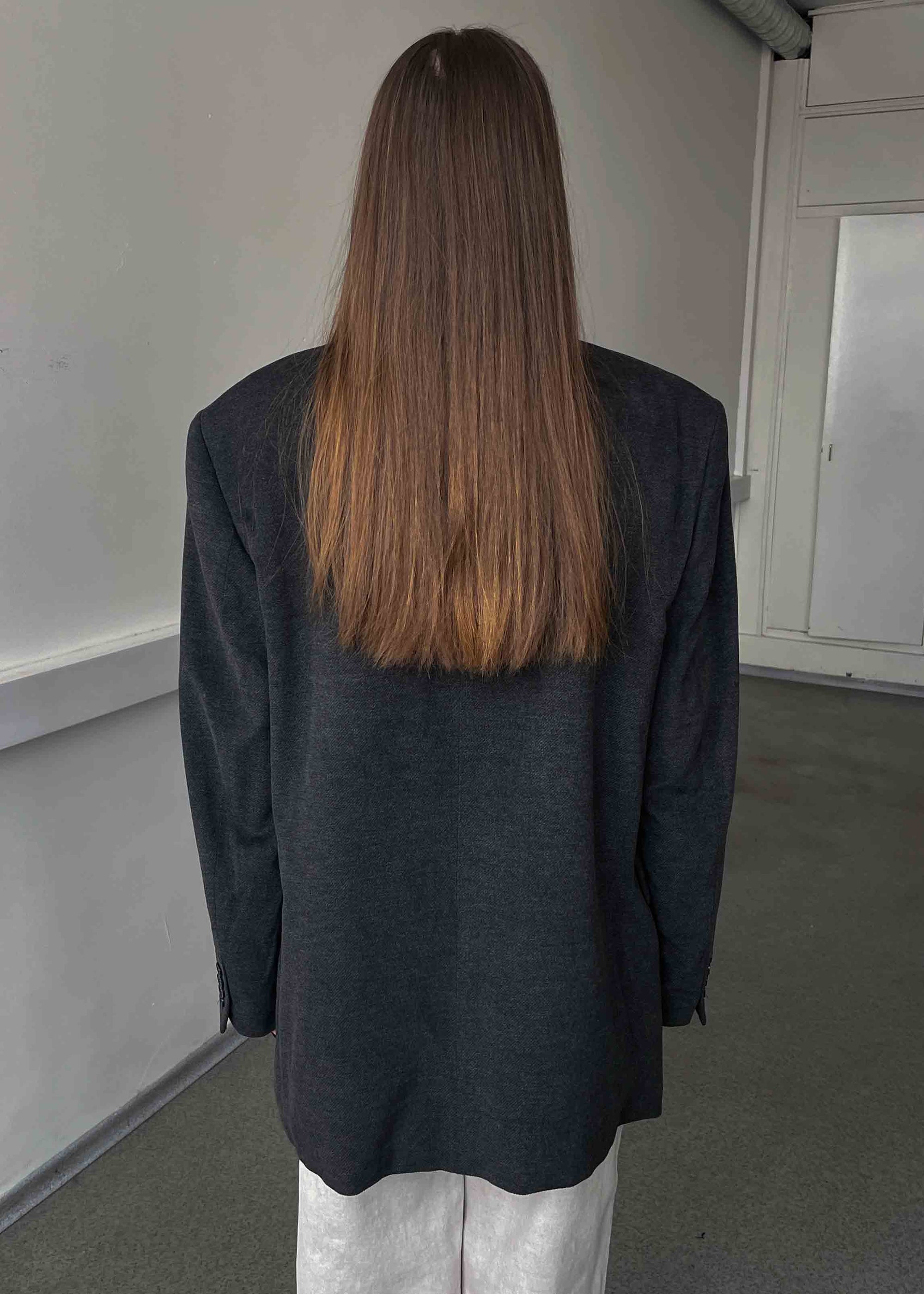 Vintage Grey Oversized Velvet Blazer