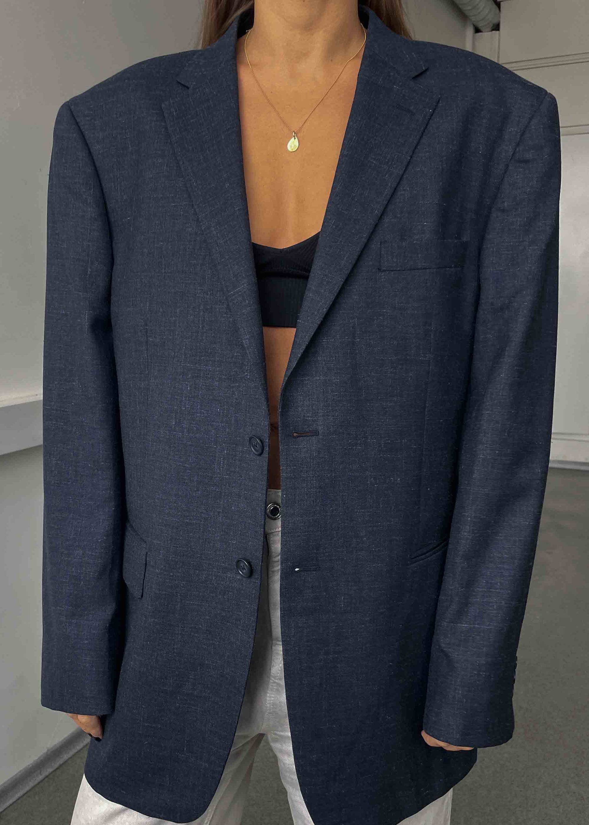 Vintage Blue Oversized Blazer