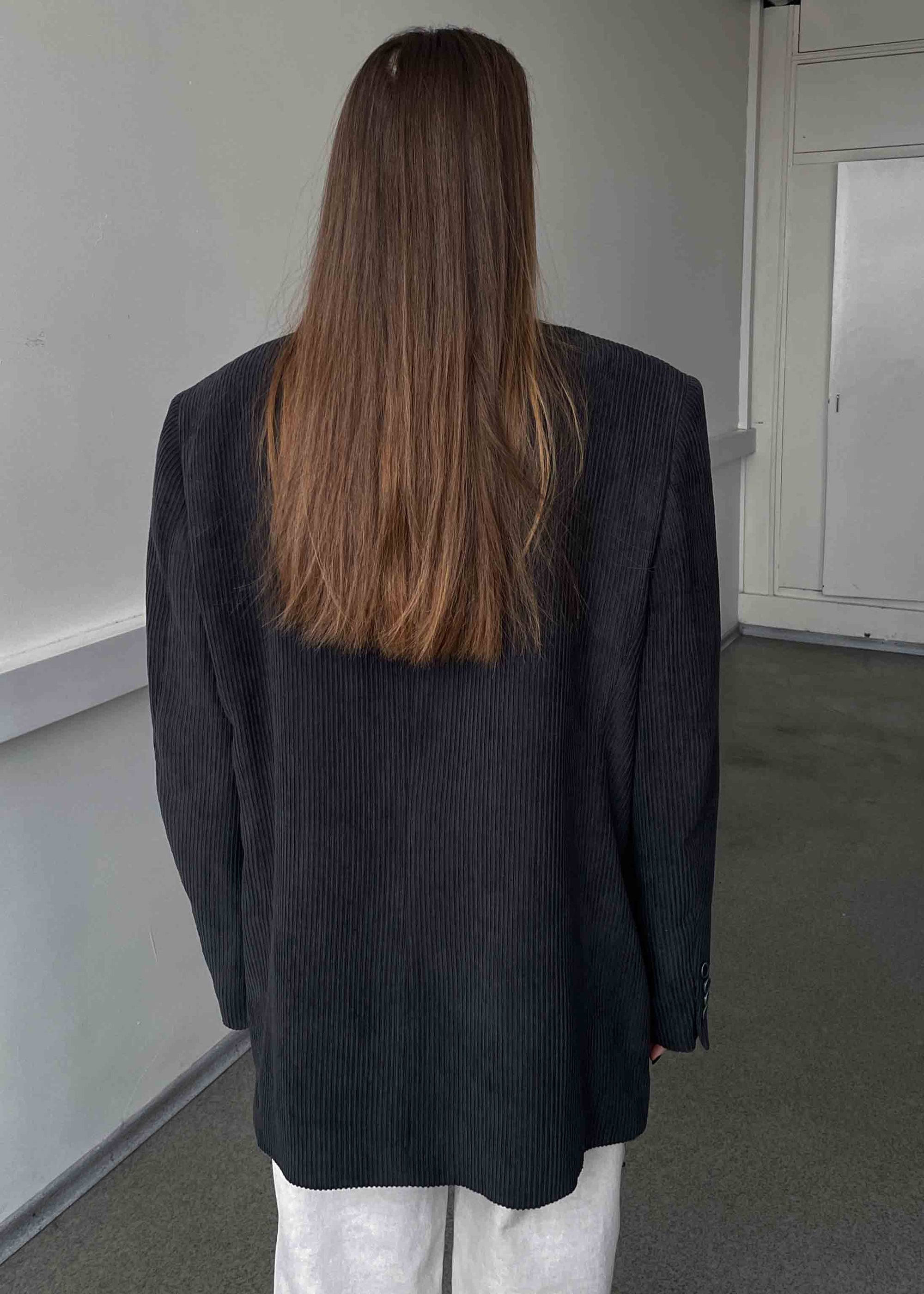 Vintage Faded Black Oversized Corduroy Blazer